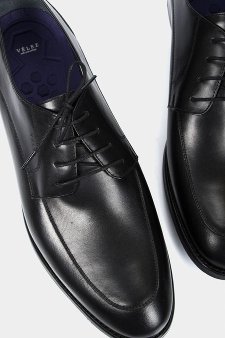 Zapatos cordón formal Ontario de cuero hombre efecto envejecido Negro | Vélez - cuerosvelezco