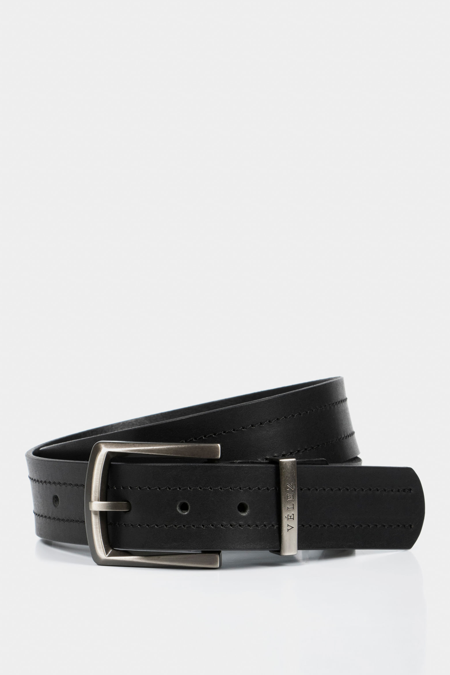 Cinturón unifaz coraje de cuero para hombre pasador metálico