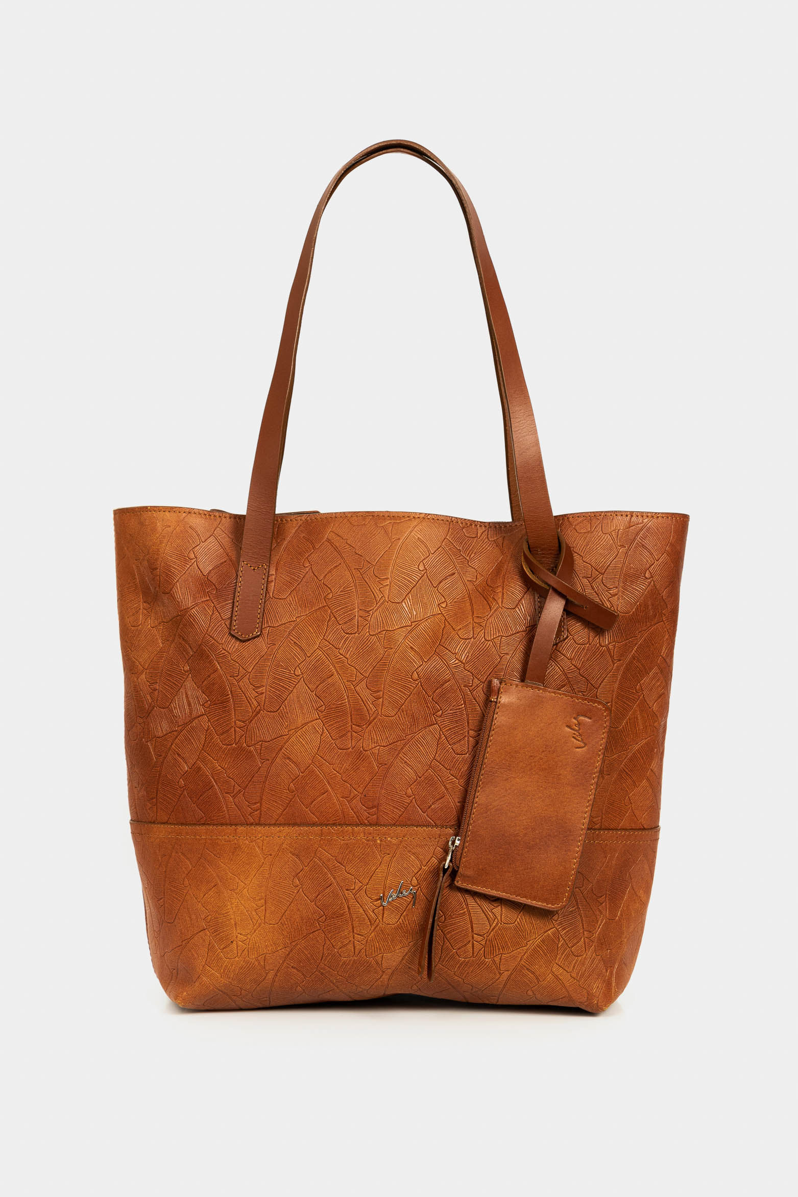 Shopping denver de cuero para mujer grabado placa palmera