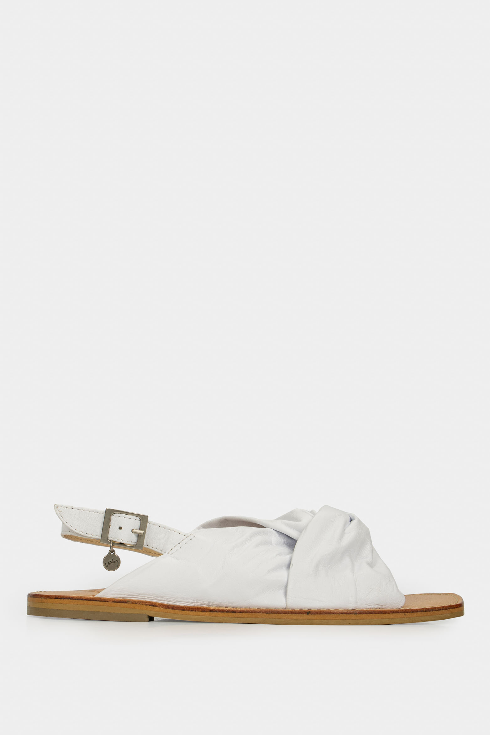 Sandalia plana liria 3 de cuero para mujer anudado