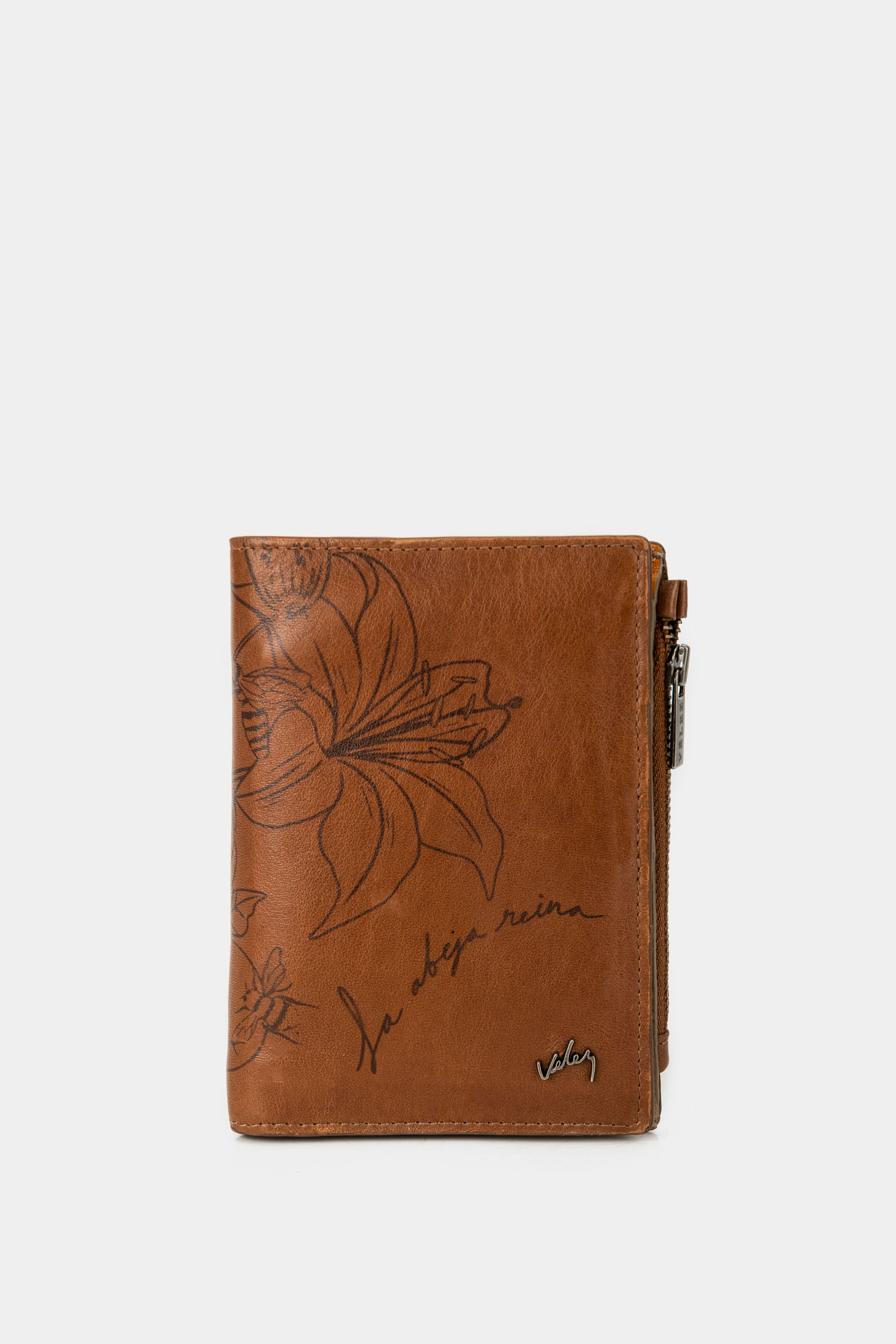 Billetera olivia de cuero para mujer bolsillo monedero cremallera Miel