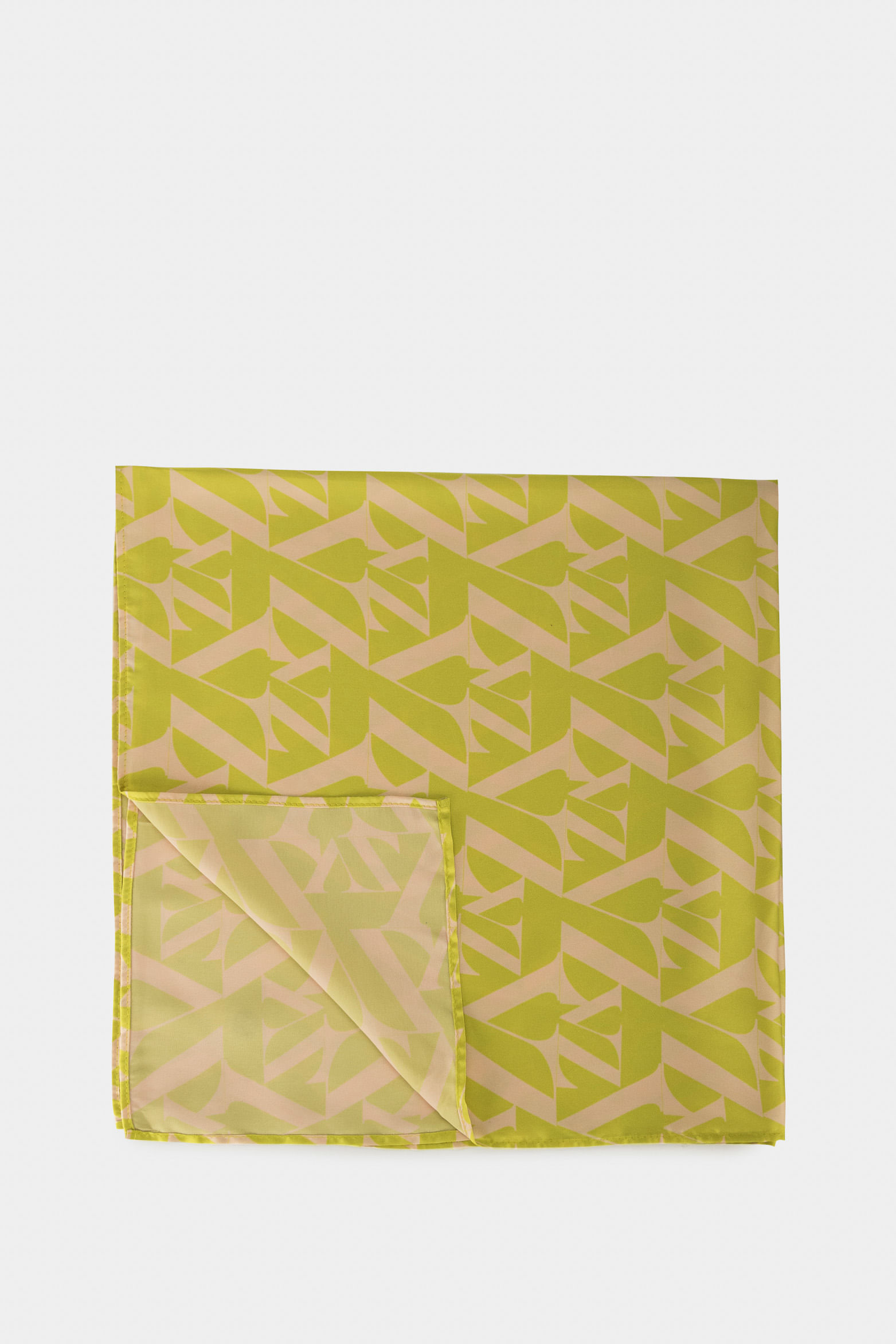 Pañuelo en tela sostenible para mujer monograma VZ Verde Limon
