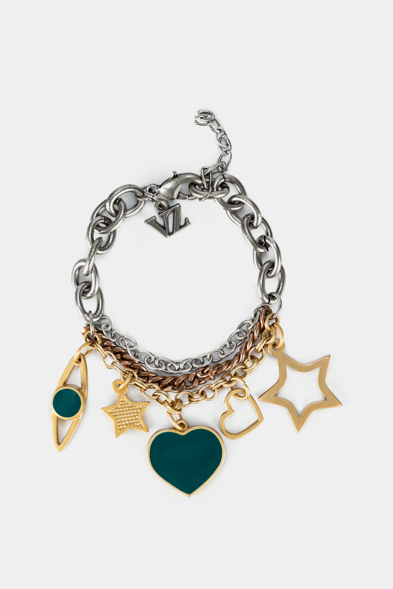 Manilla para mujer en cadena dijes coloridos