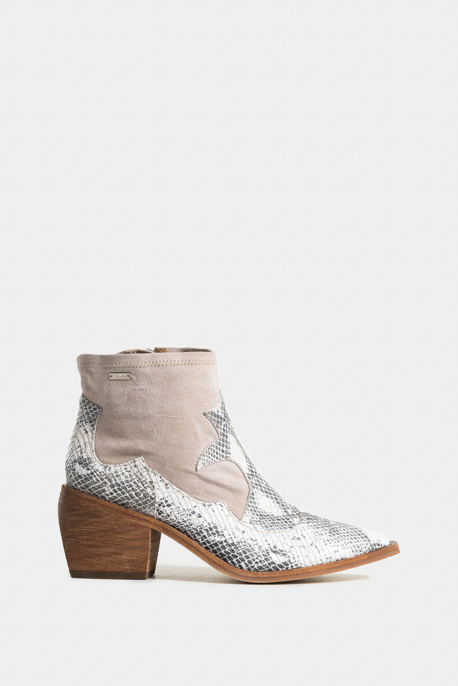 Botines amanita de cuero para mujer cortes gamuza