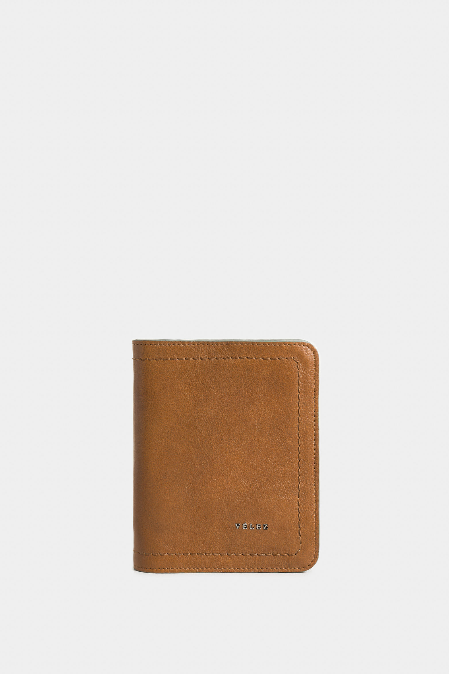 Billetera de cuero cicuta para mujer costura decorativa