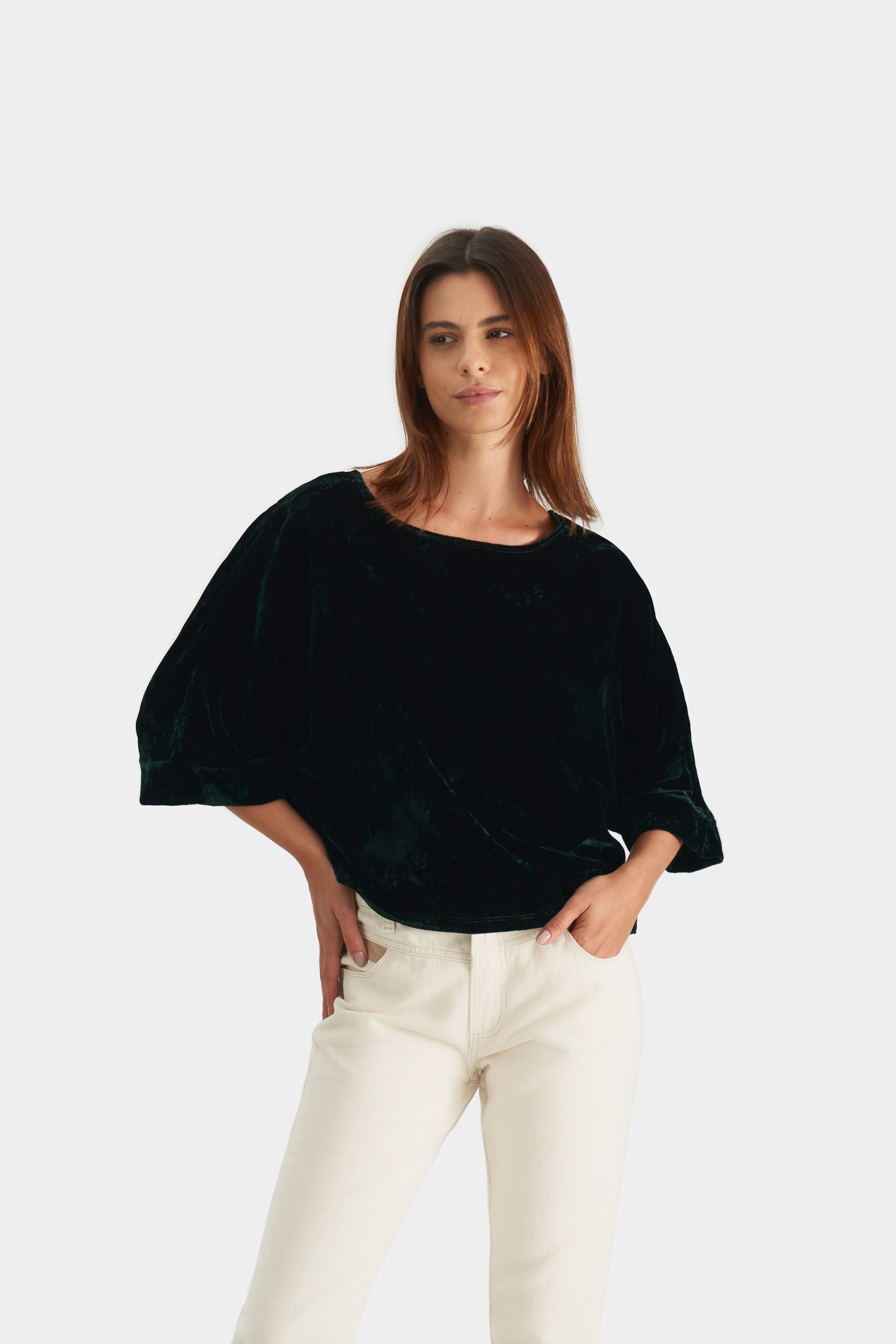 Camisa uva en velvet para mujer brillo sutil
