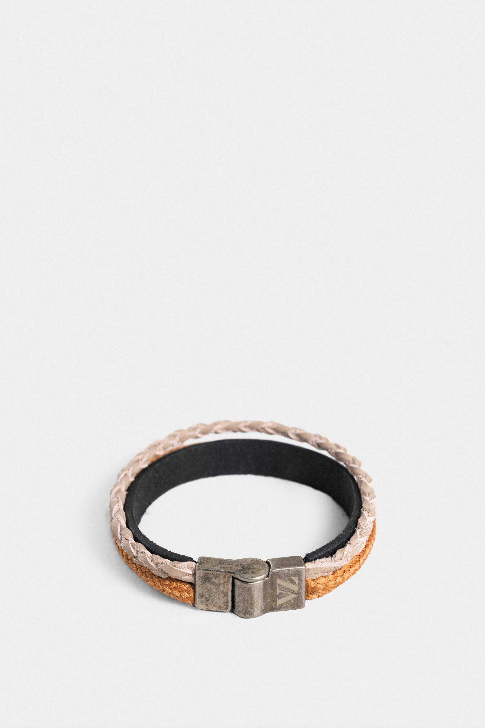 Manilla tanami de cuero para hombre cordón de poliéster en contraste