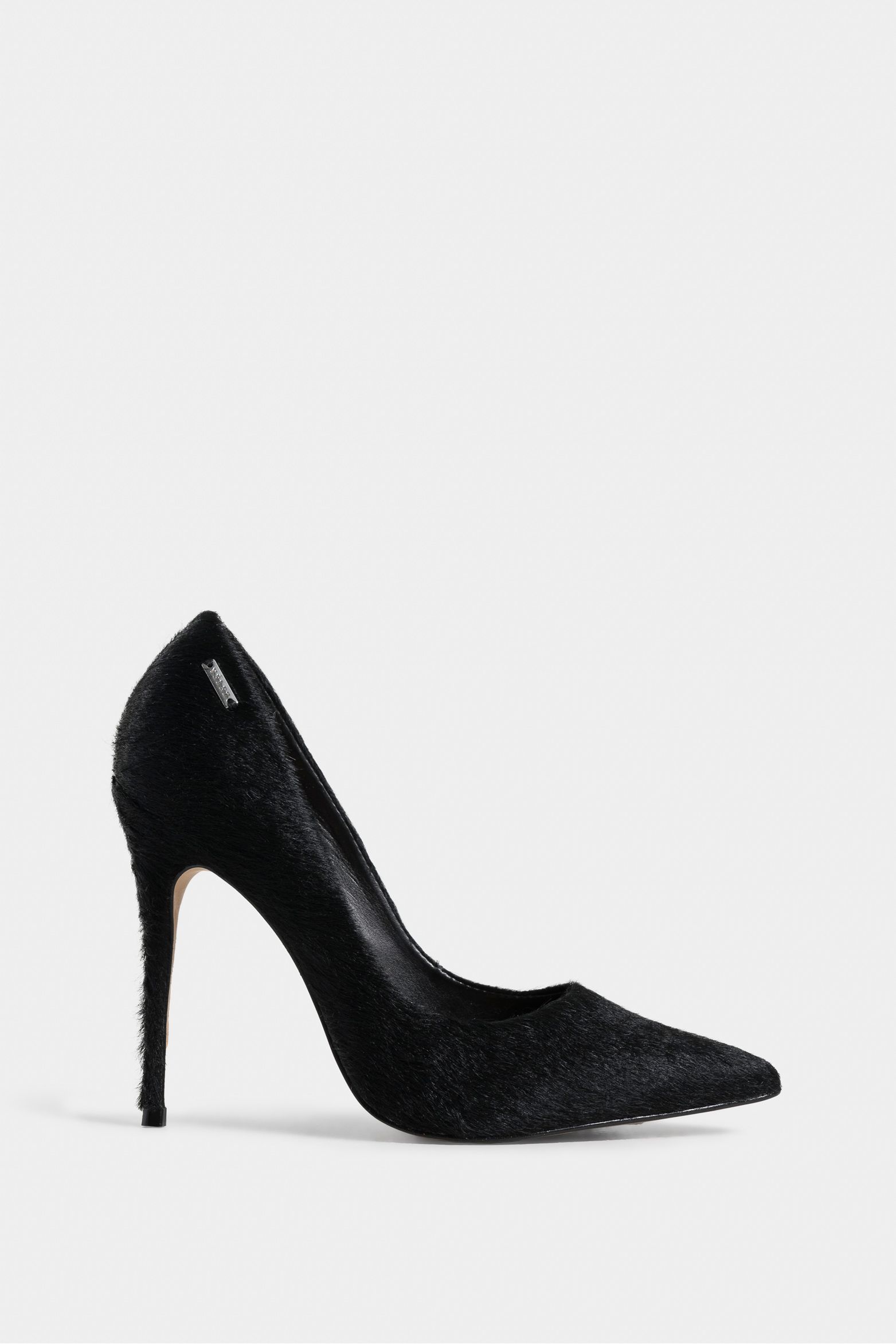 Tacones cerrados de cuero pelo para mujer silueta punta