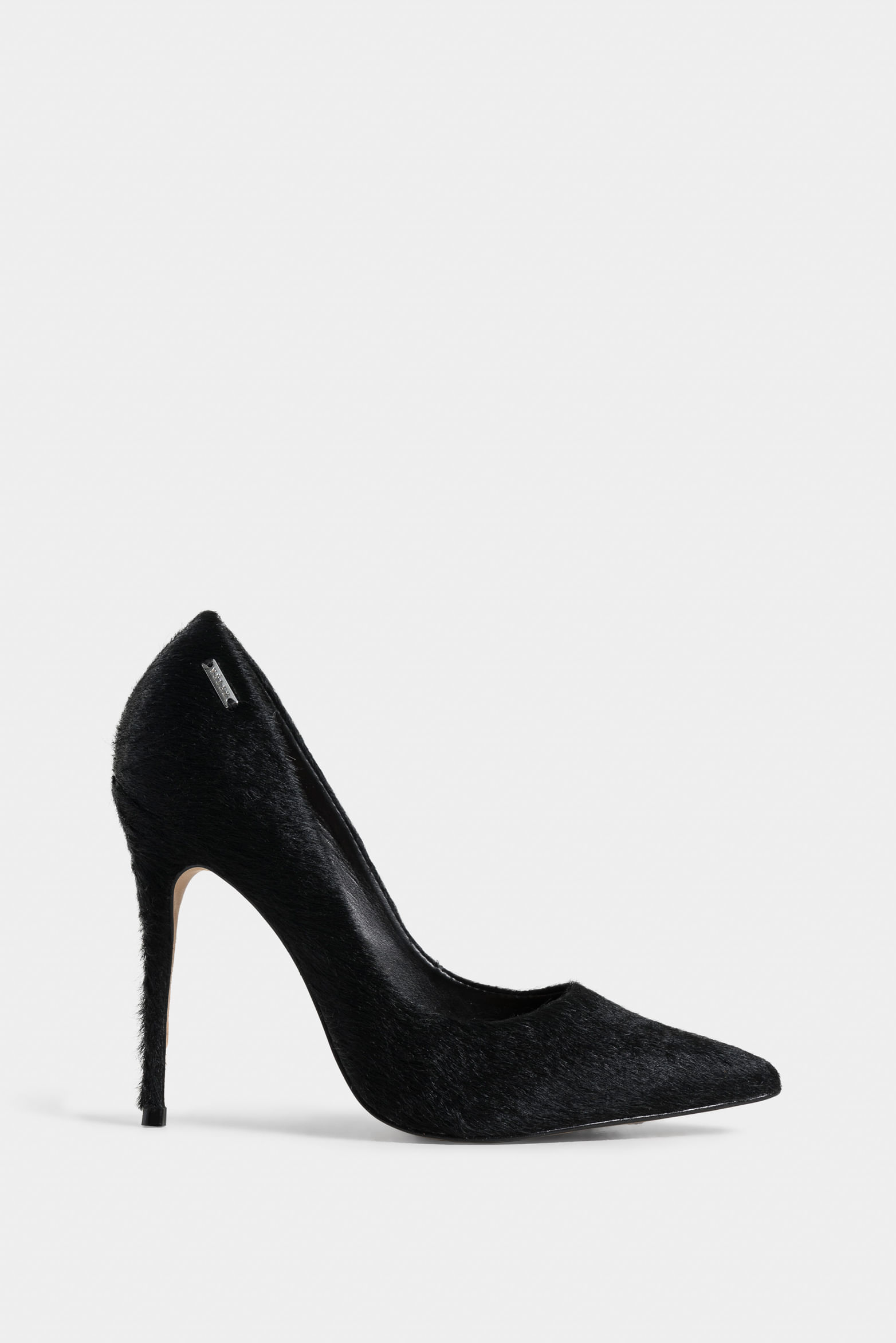 Tacones cerrados de cuero pelo para mujer silueta punta