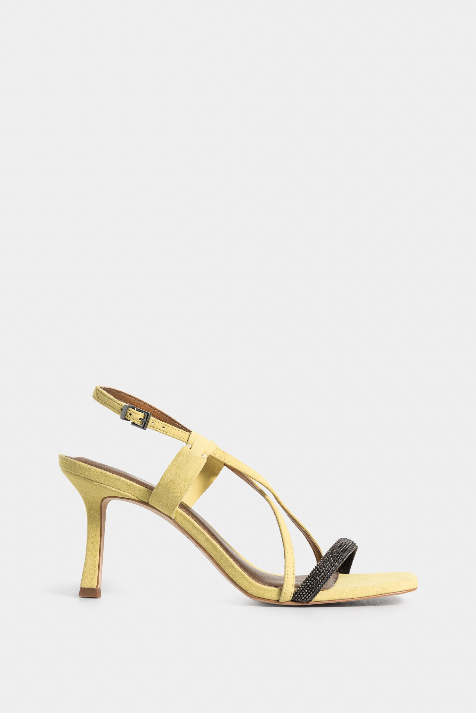 Sandalia tacón de cuero fiyi para mujer detalles millaré