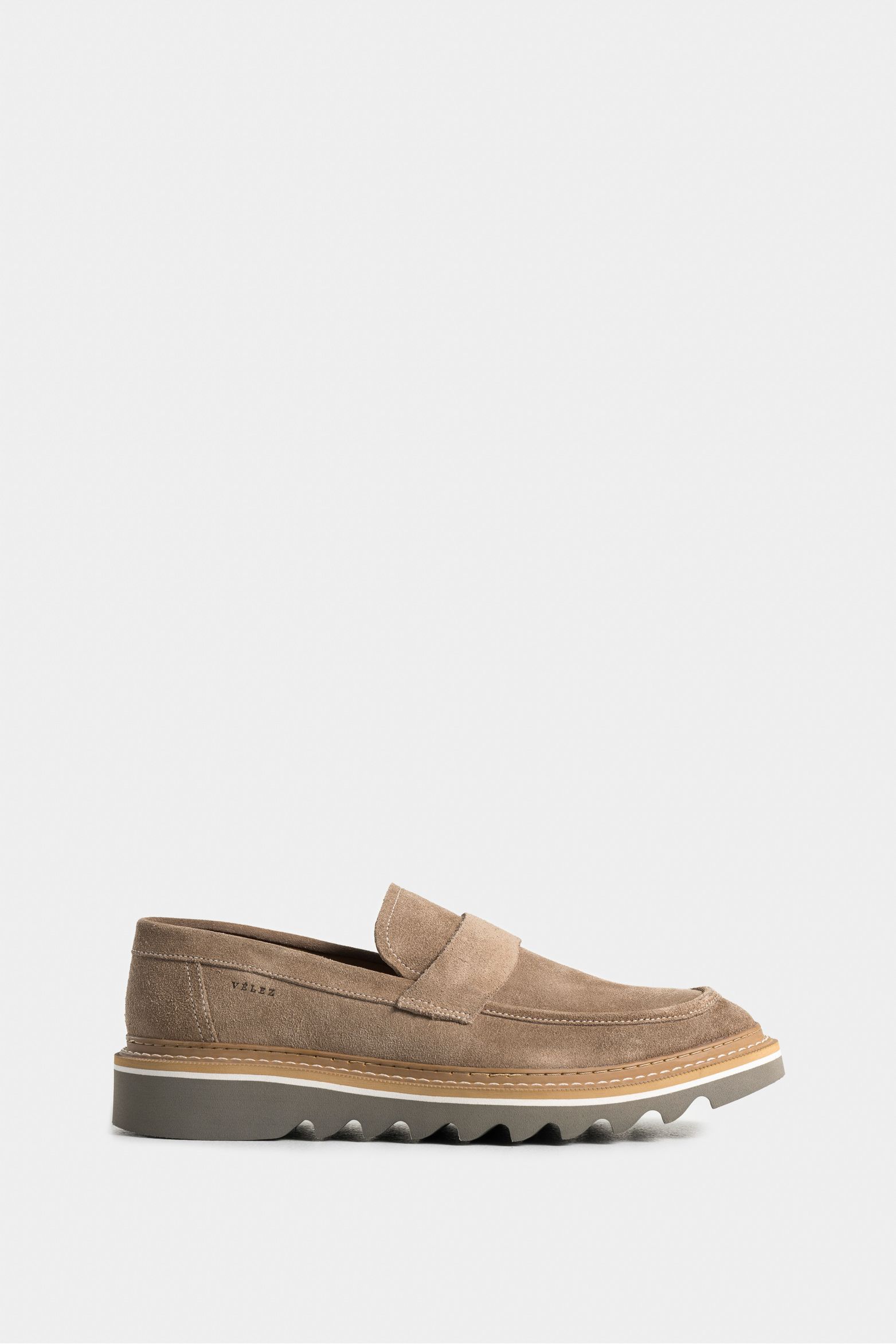 Mocasines alessio de cuero gamuzado para hombre antifaz