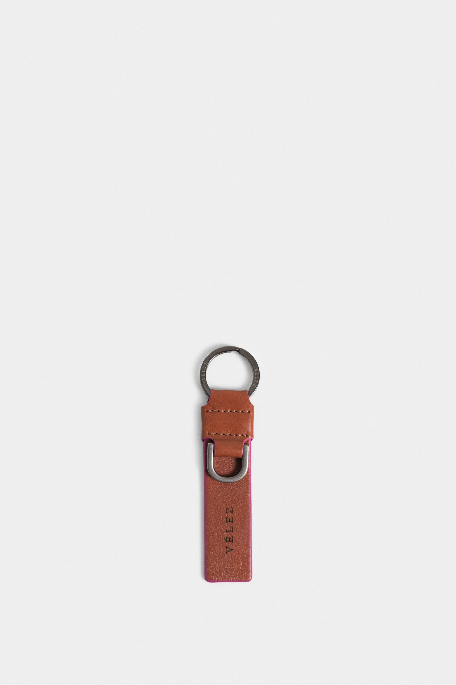 Llavero versalles de cuero para hombre doble argollero