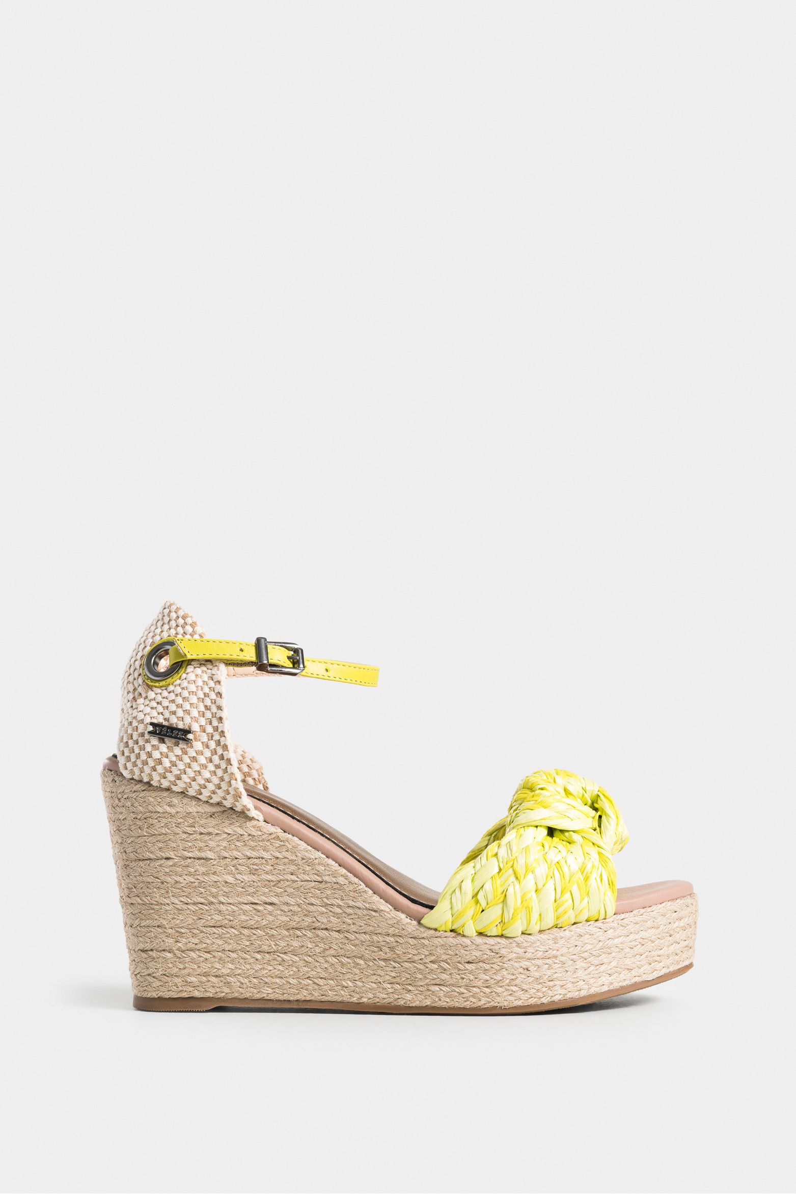 Sandalias plataforma amatista de fibra natural para mujer con capellada en yute