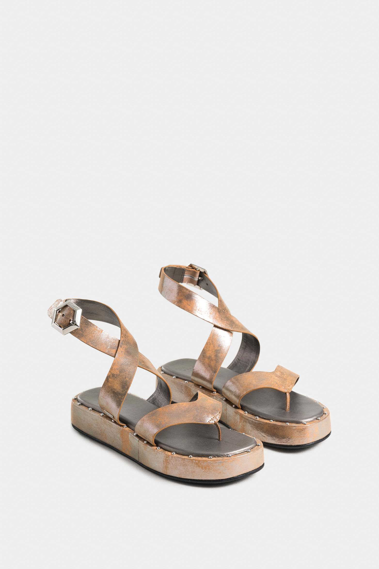 Telier Sandalia Plataforma Iris De Cuero Para Mujer Detalle - Main Image