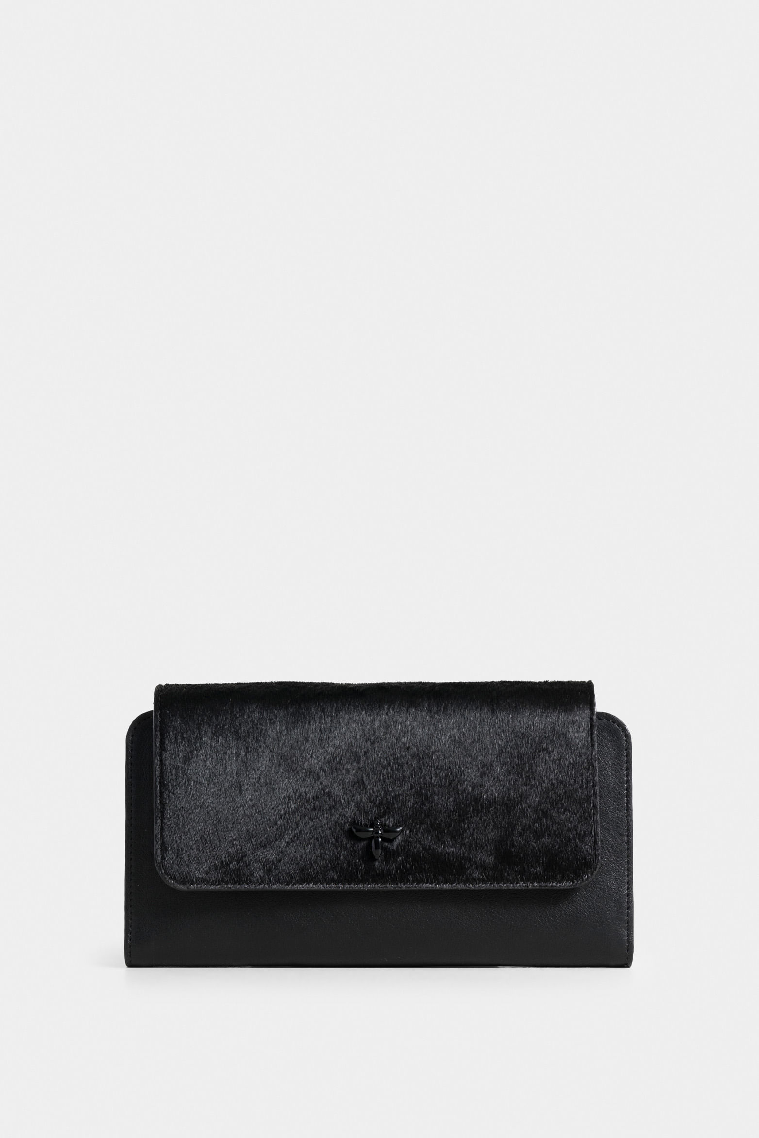 Porta chequera colors de cuero pelo para mujer marcación abeja