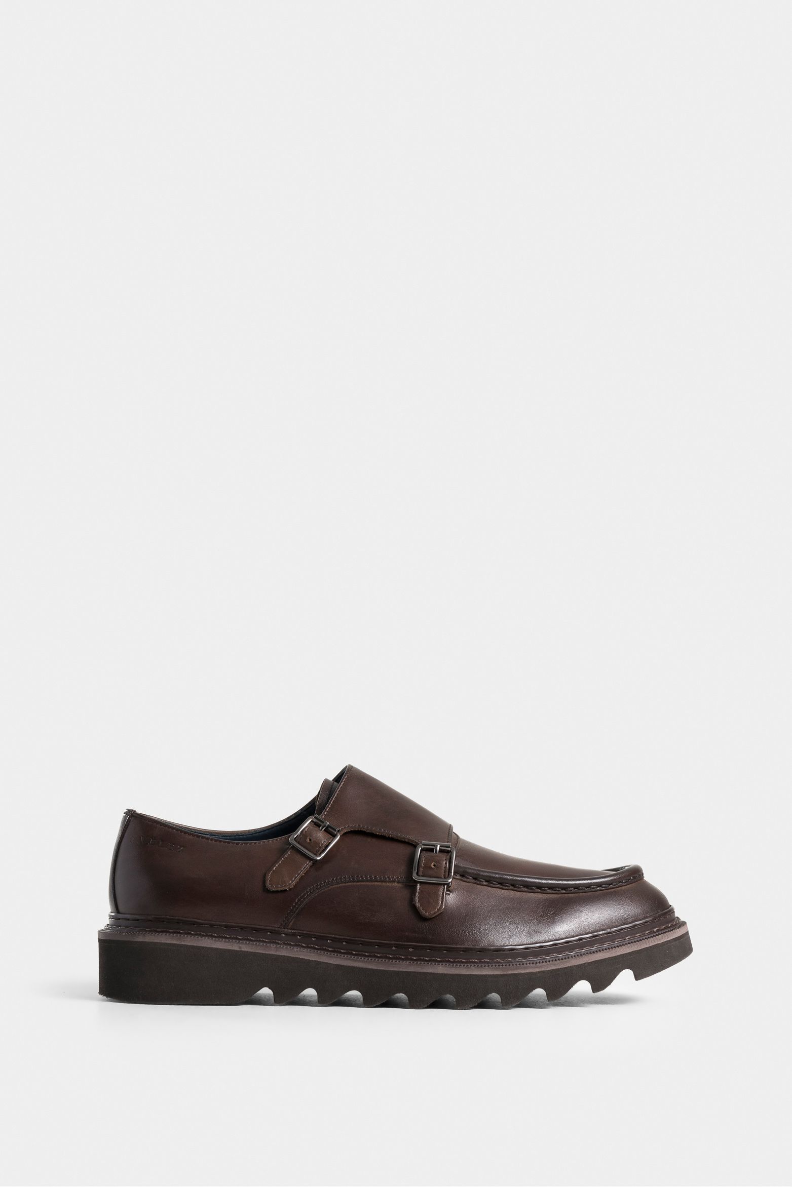 Mocasines loira de cuero para hombre silueta monkstrap