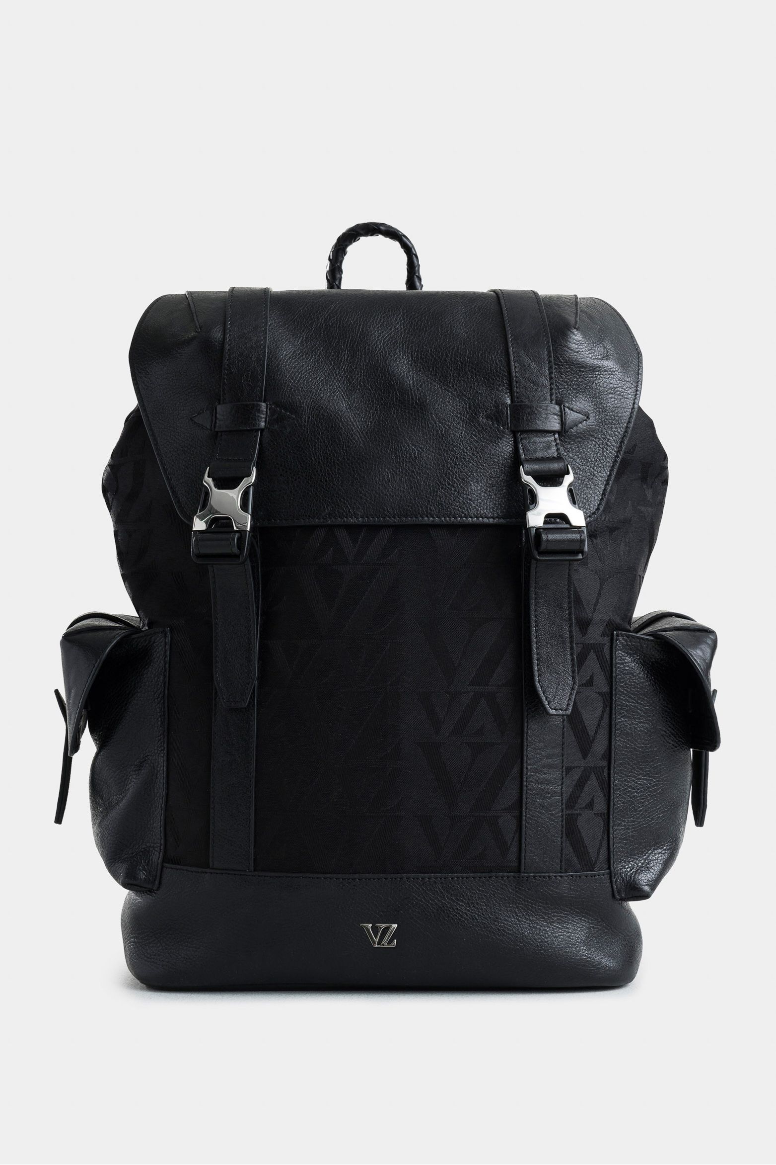 Morral garda de cuero para hombre jacquard monograma