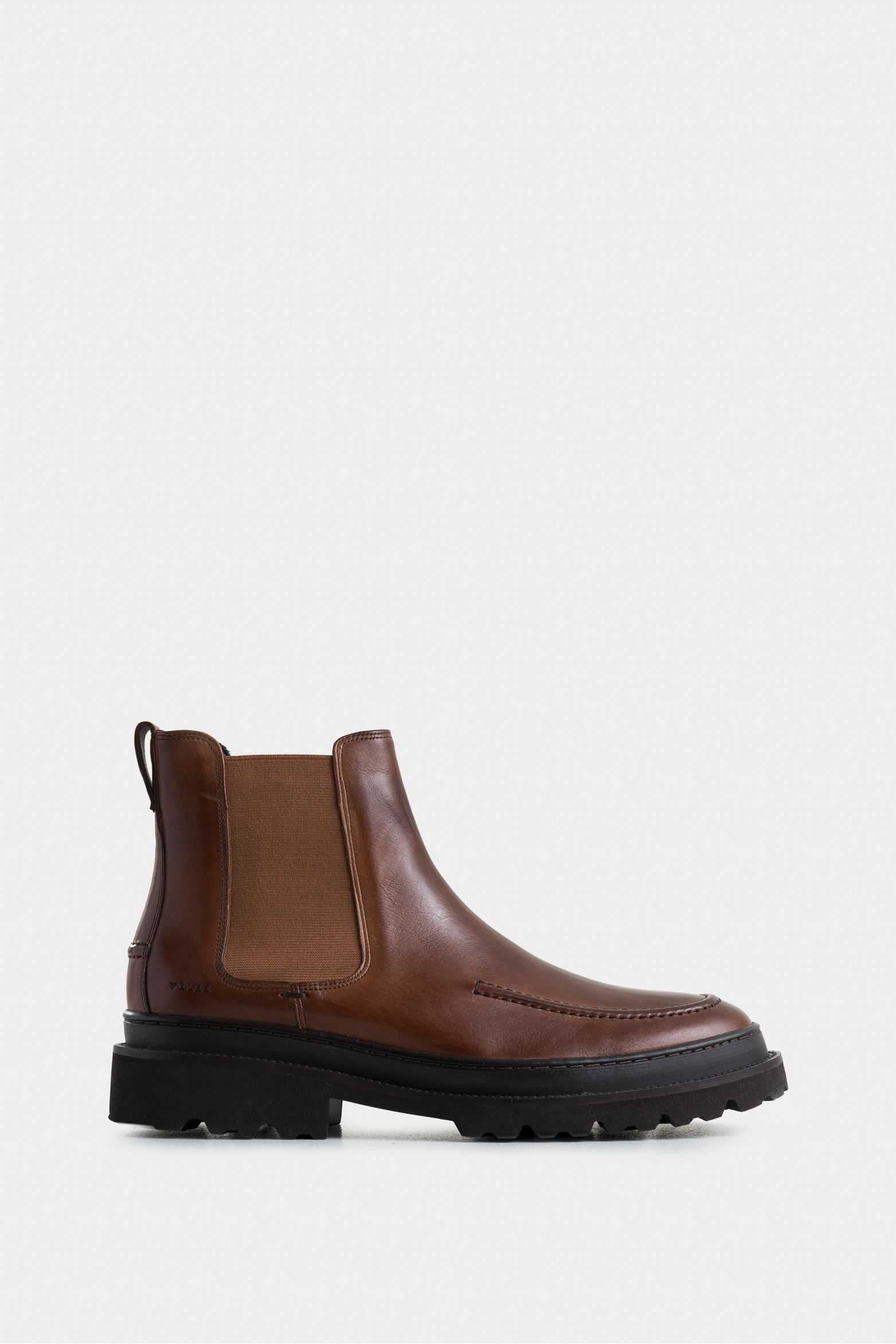 Botas ambar de cuero para hombre detalle vena en puntera