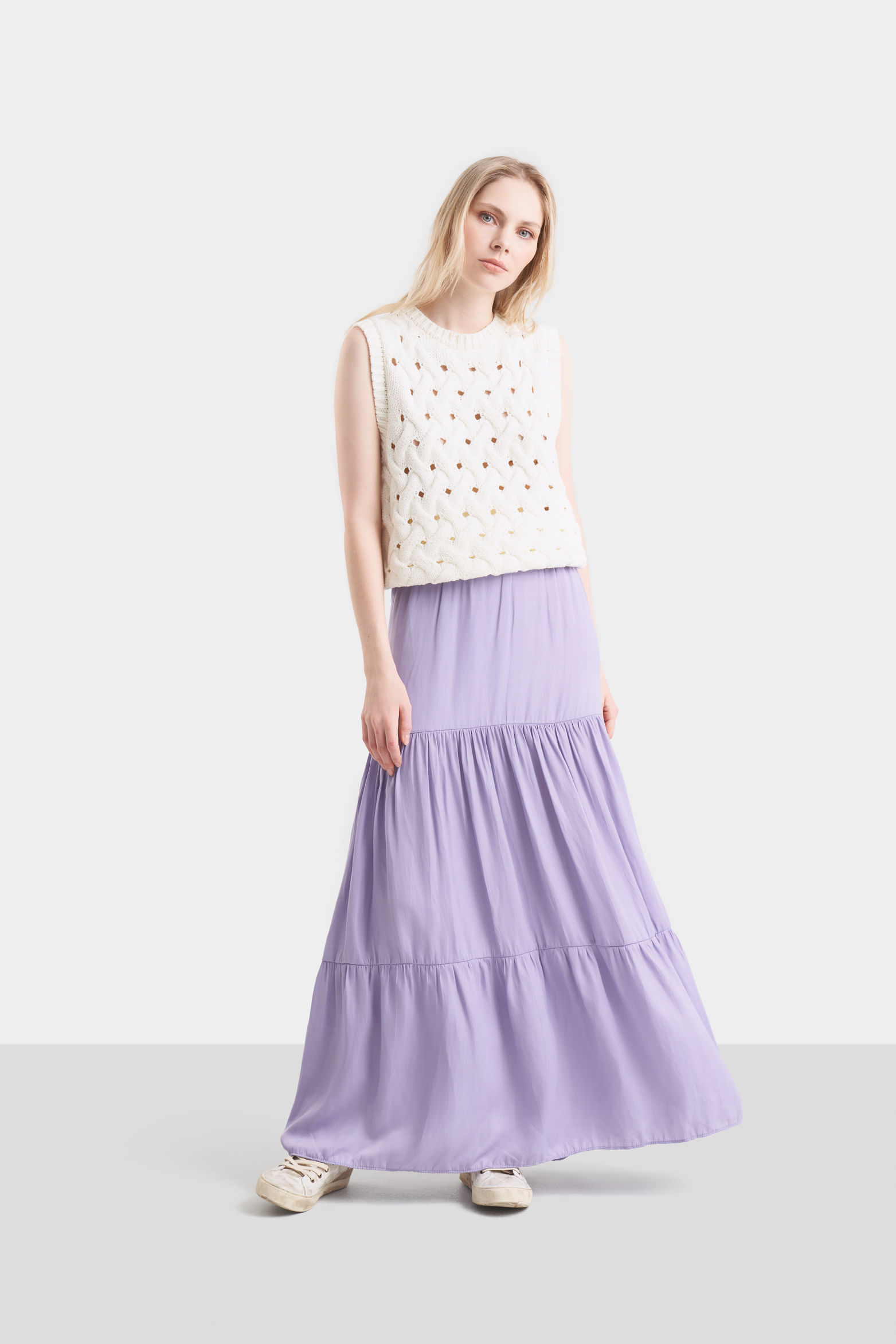 Maxi falda adana para mujer capas y recogidos