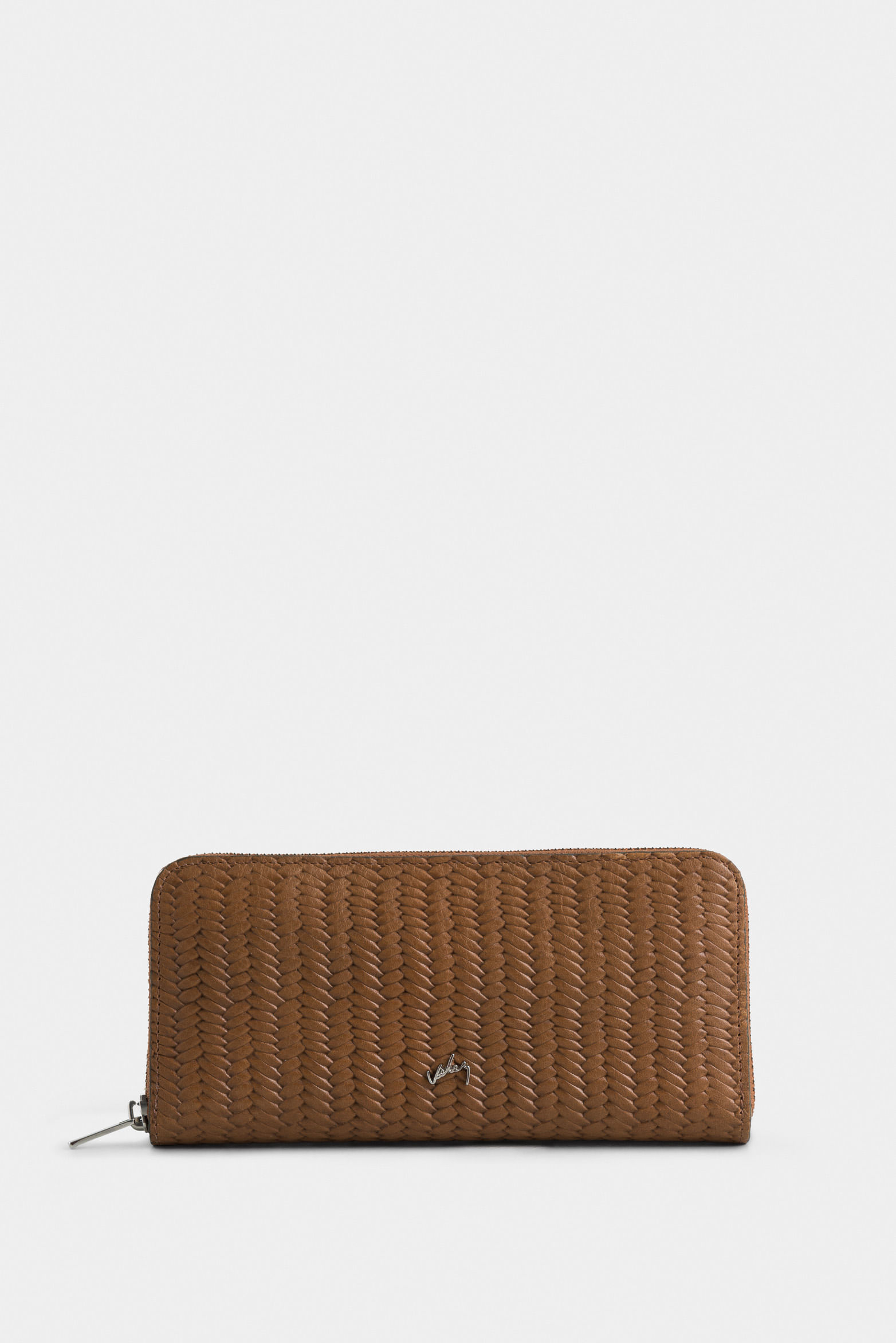 Porta chequera tulia de cuero para mujer grabado canasta