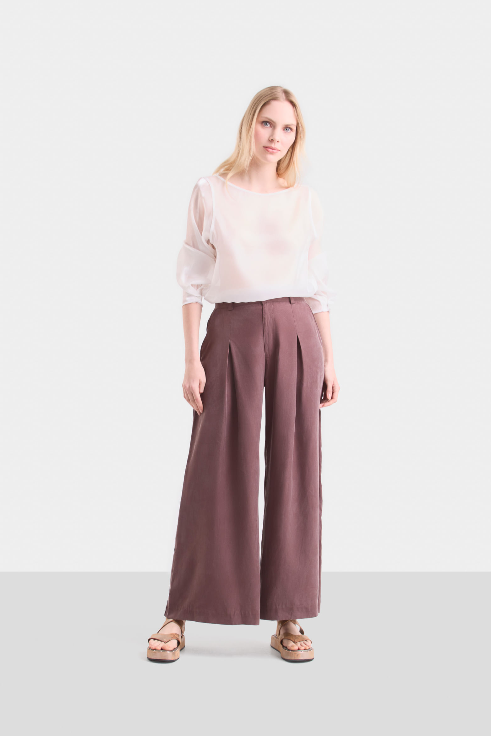 Pantalón palazzo caltha para mujer fit holgado