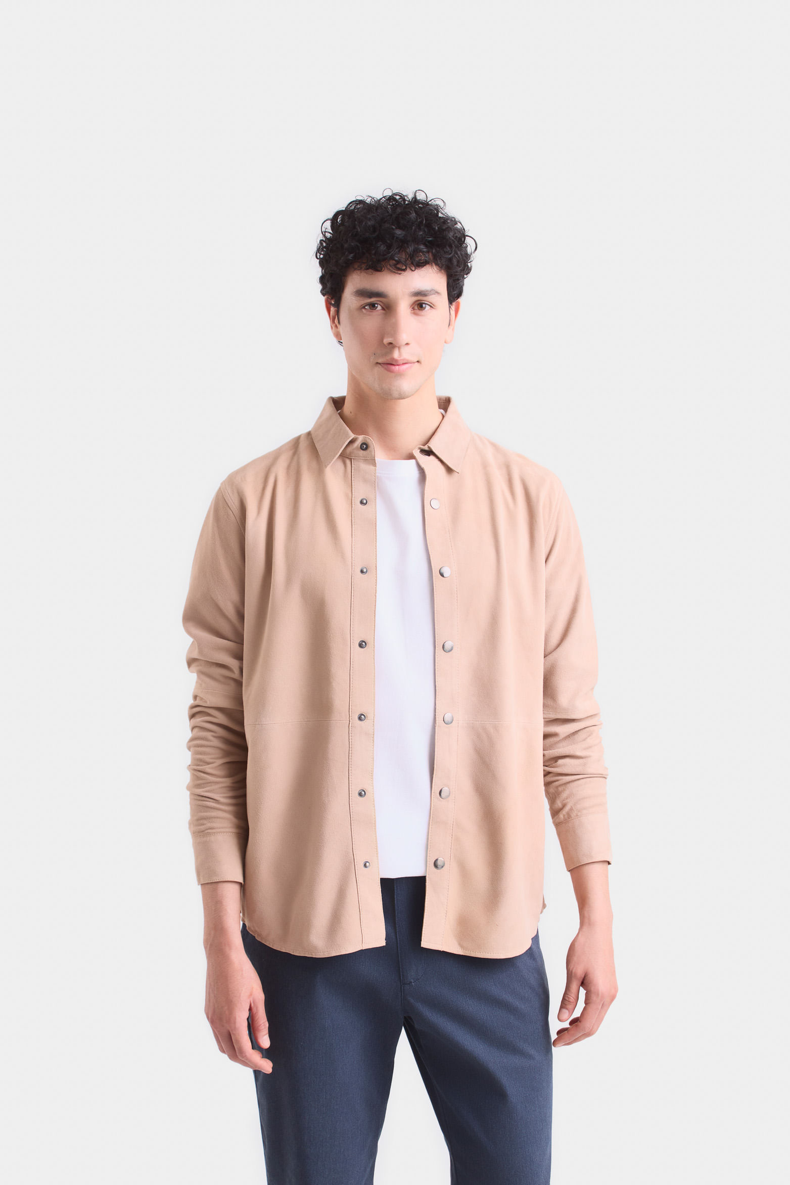 Camisa manga larga para hombre gamuza