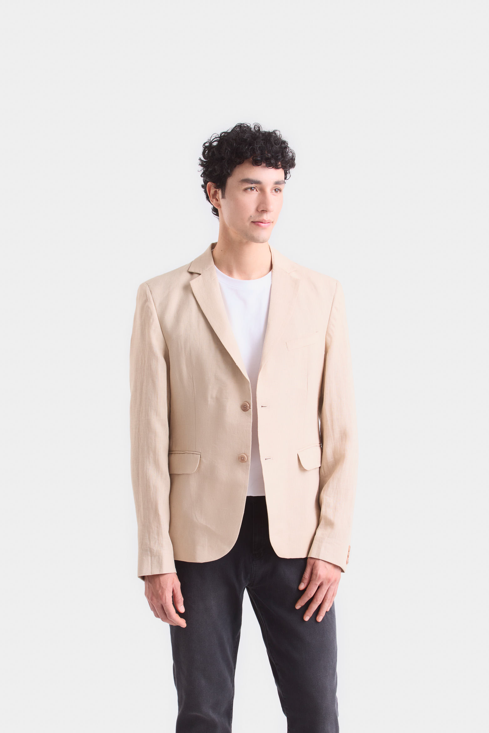 Blazer yaqui en lino para hombre silueta semi ajustada