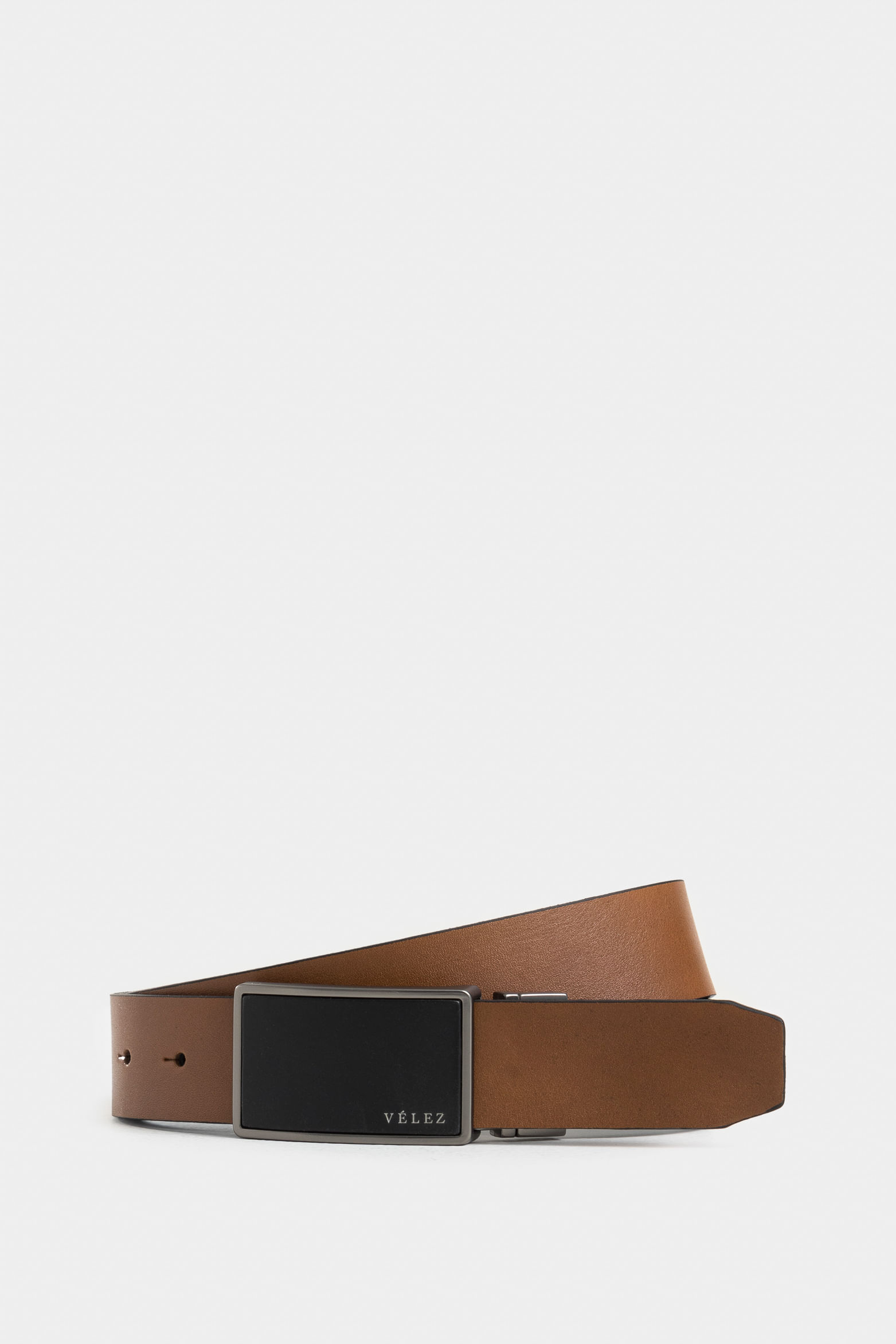 Cinturón doble faz de cuero chapa