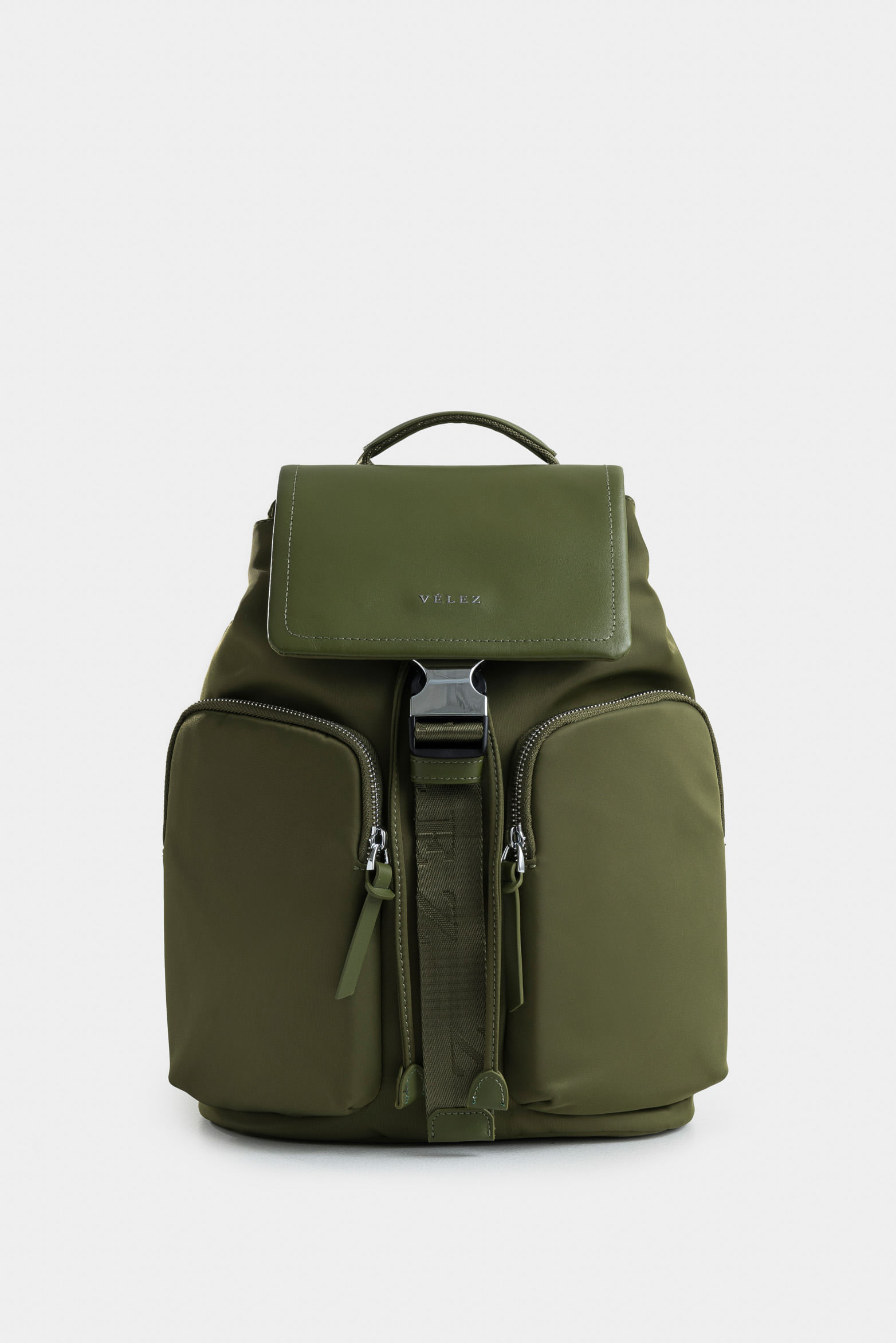 Morral Ibiza de lona y cuero para mujer ajuste chapa
