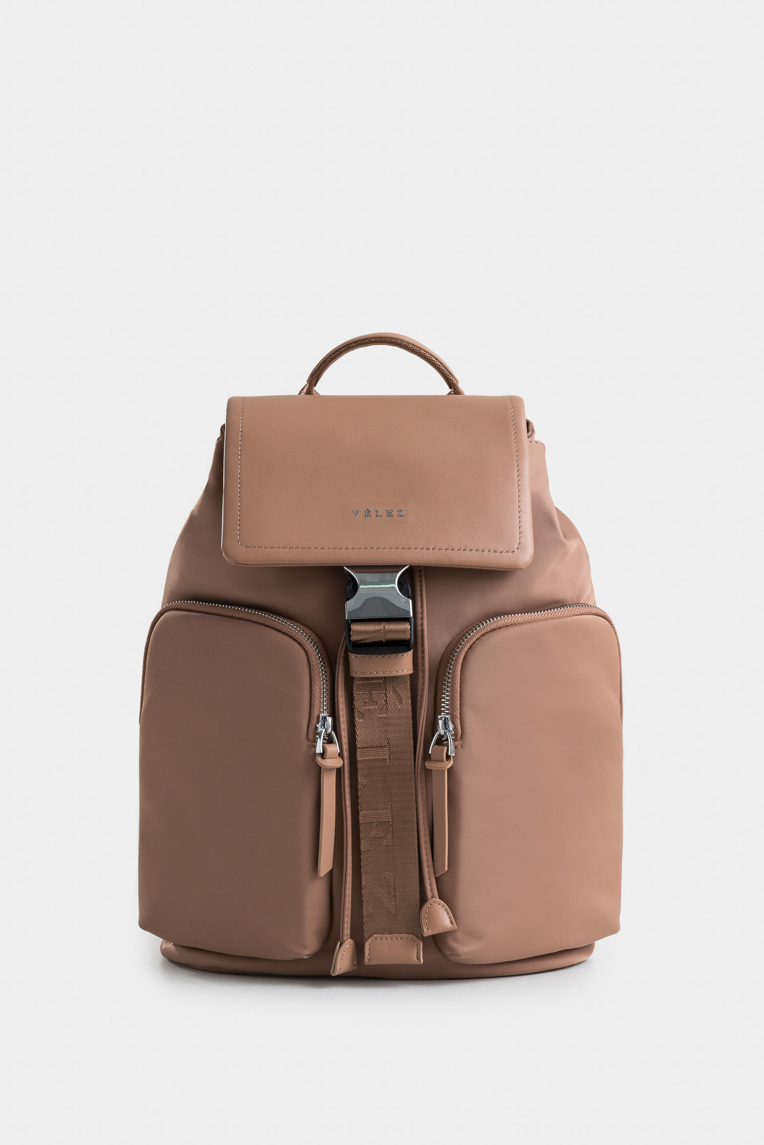 Morral Ibiza de lona y cuero para mujer ajuste chapa