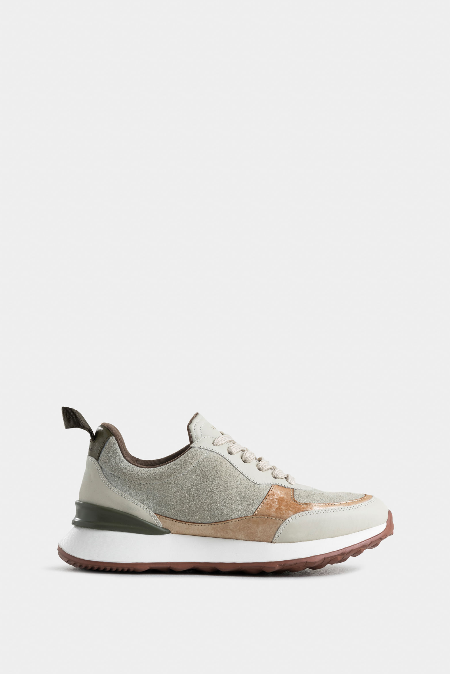 Tenis Aurora de cuero pelo para mujer detalle folia