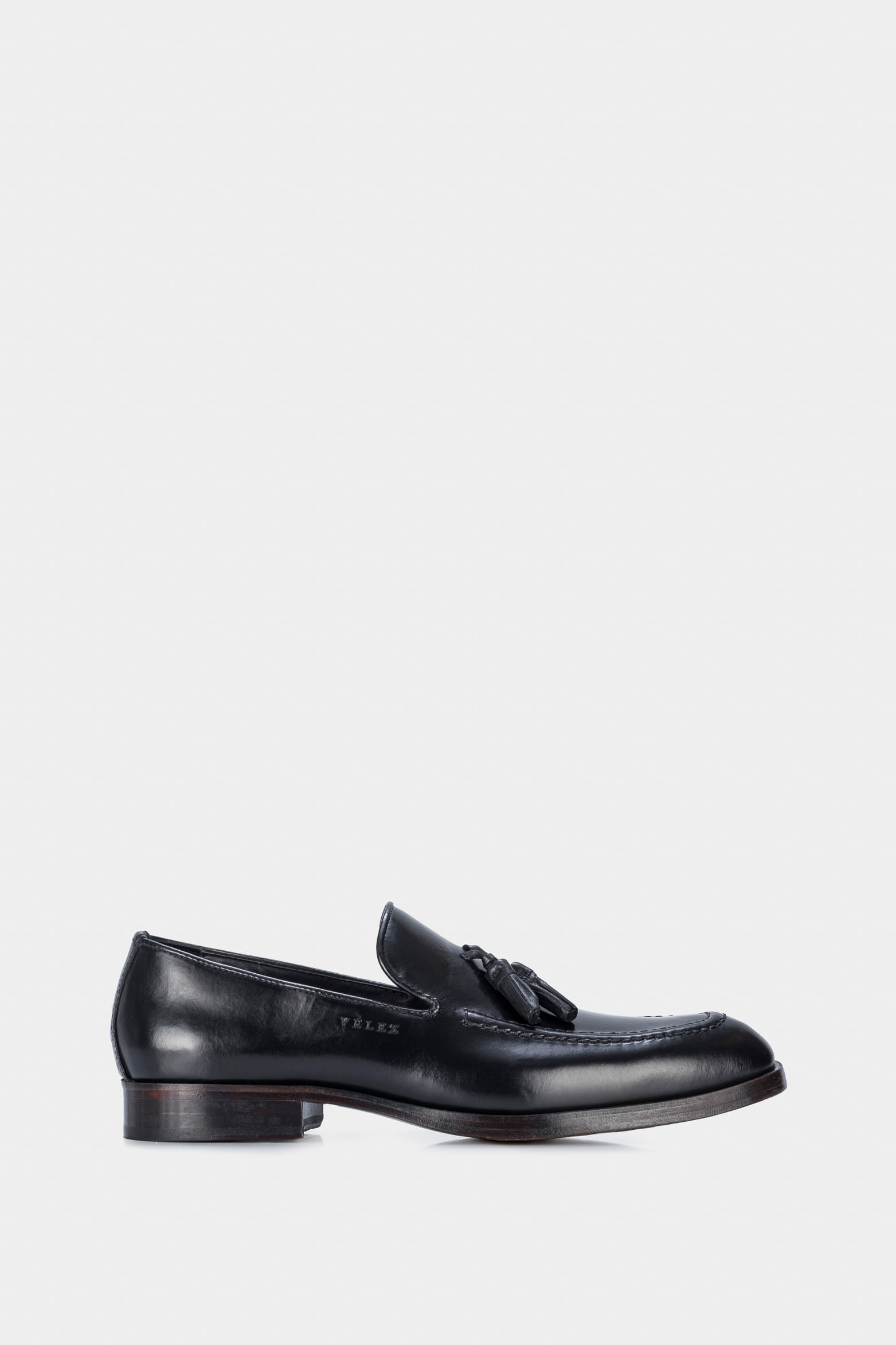 Mocasines draco de cuero liso para hombre borla decorativa