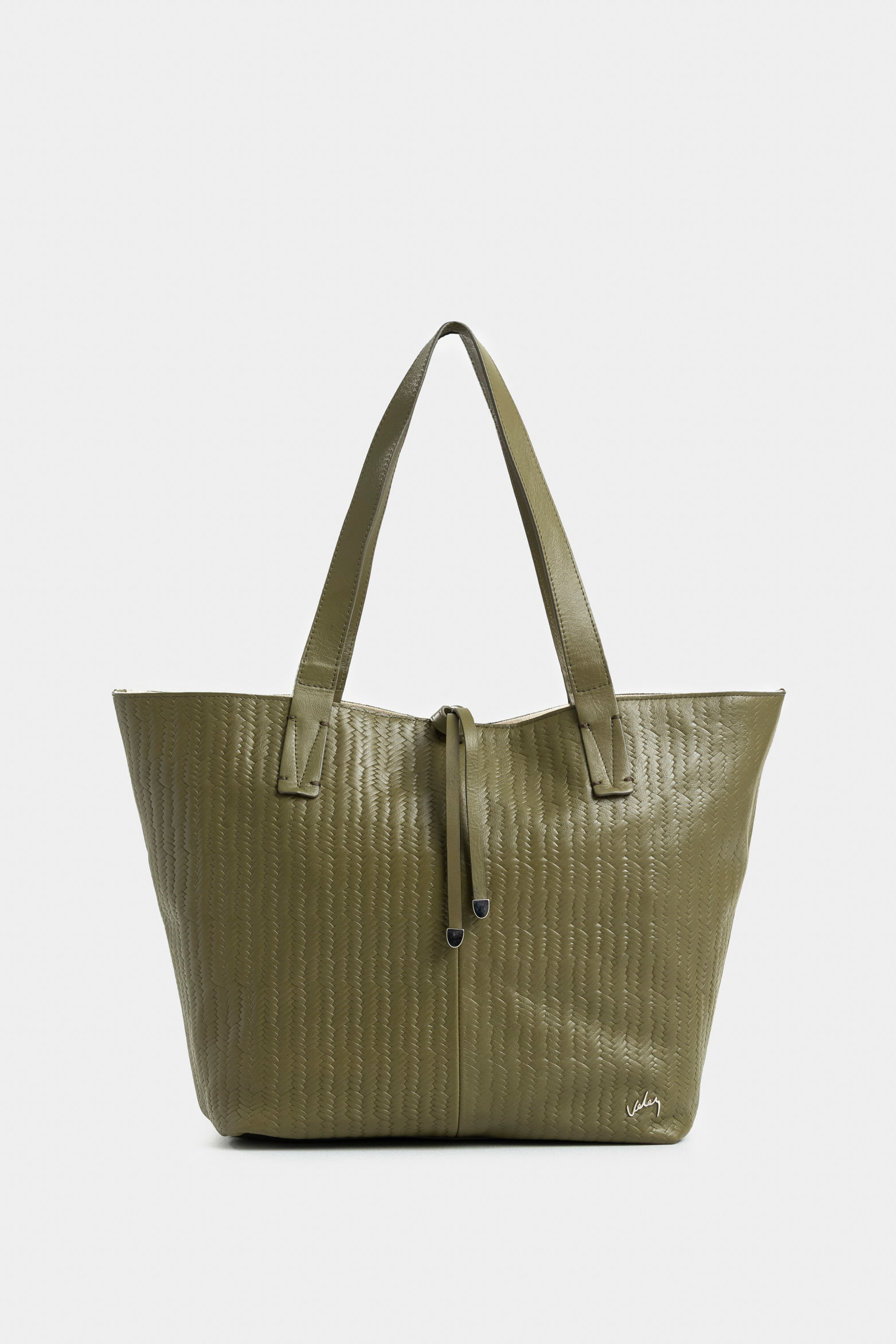 Shopping luca doble faz de cuero para mujer contraste