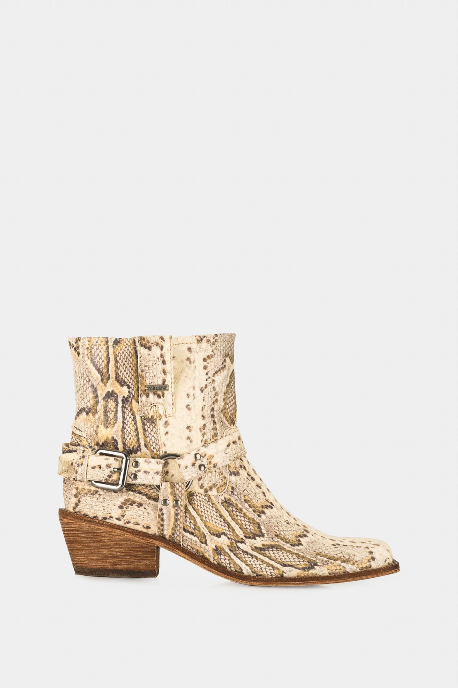 Botines tacón texano de cuero para mujer folia pitón