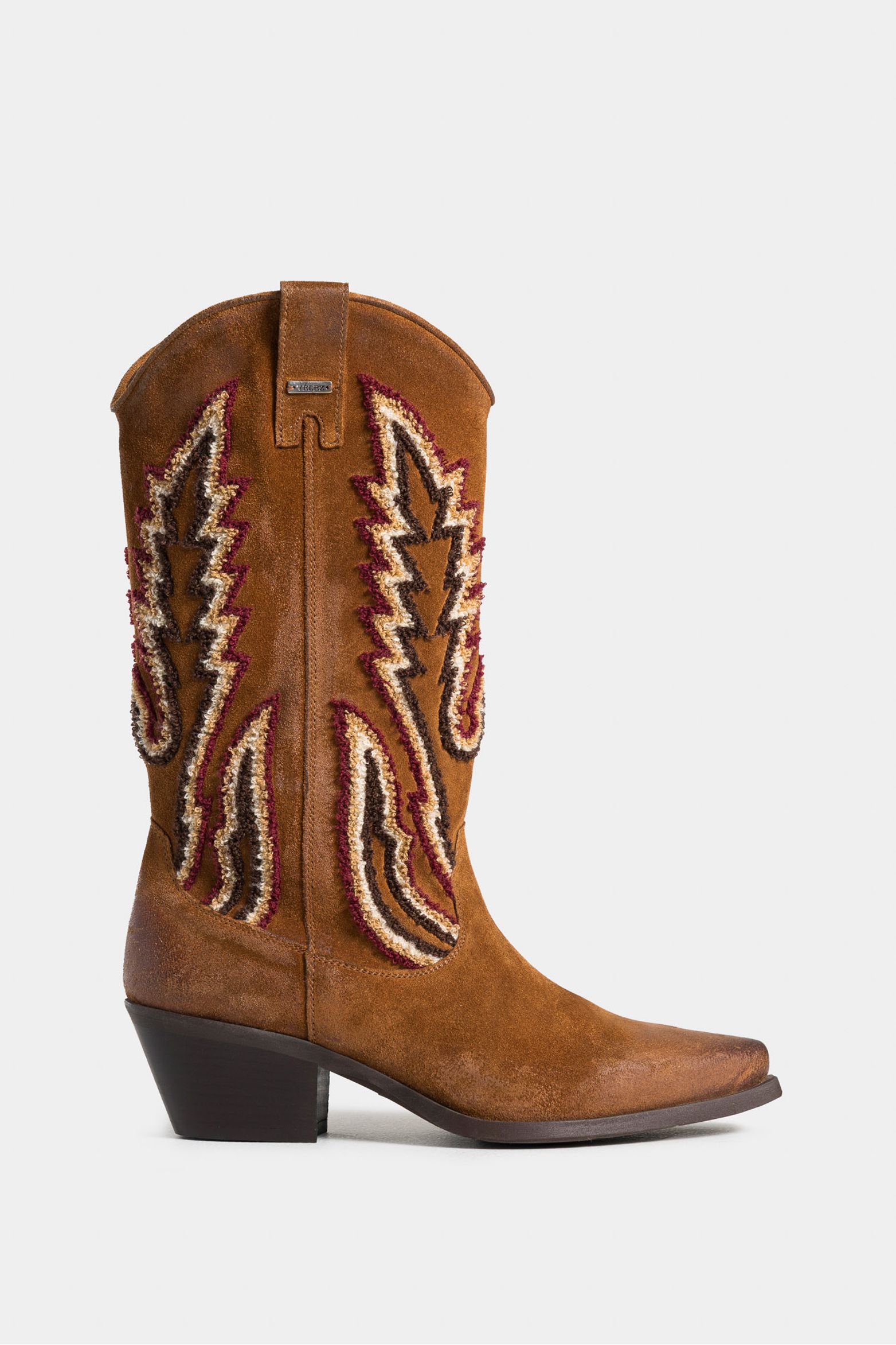 Botas acuática de cuero carnaza para mujer caña bordada