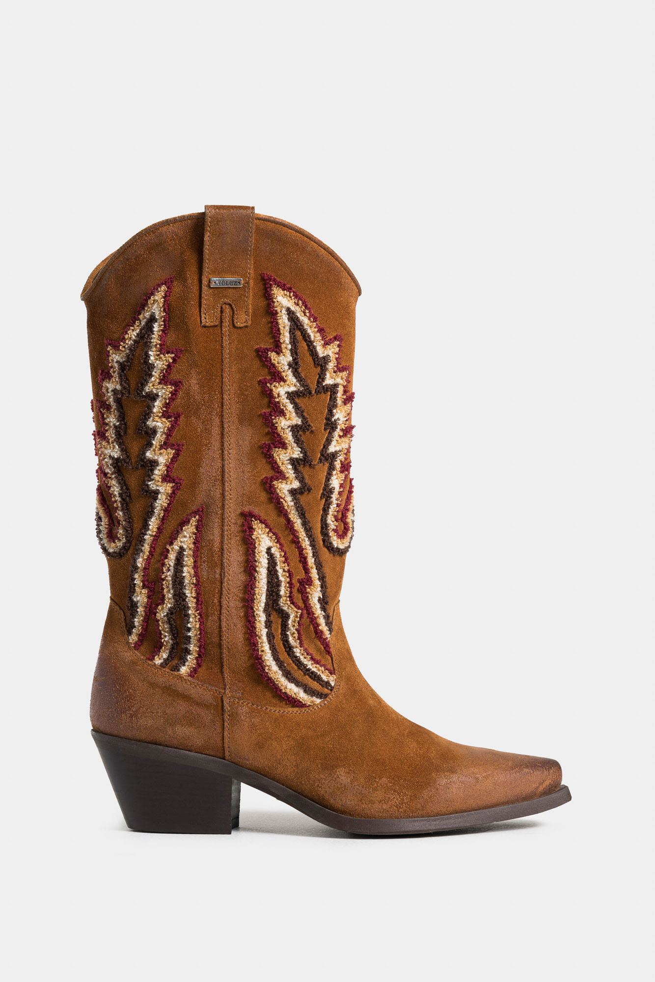 Botas acuática de cuero carnaza para mujer caña bordada