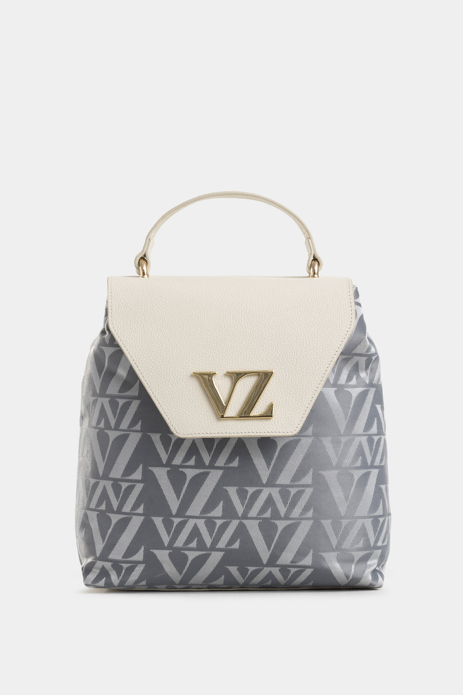 Morral goji de cuero y lona para mujer monogram