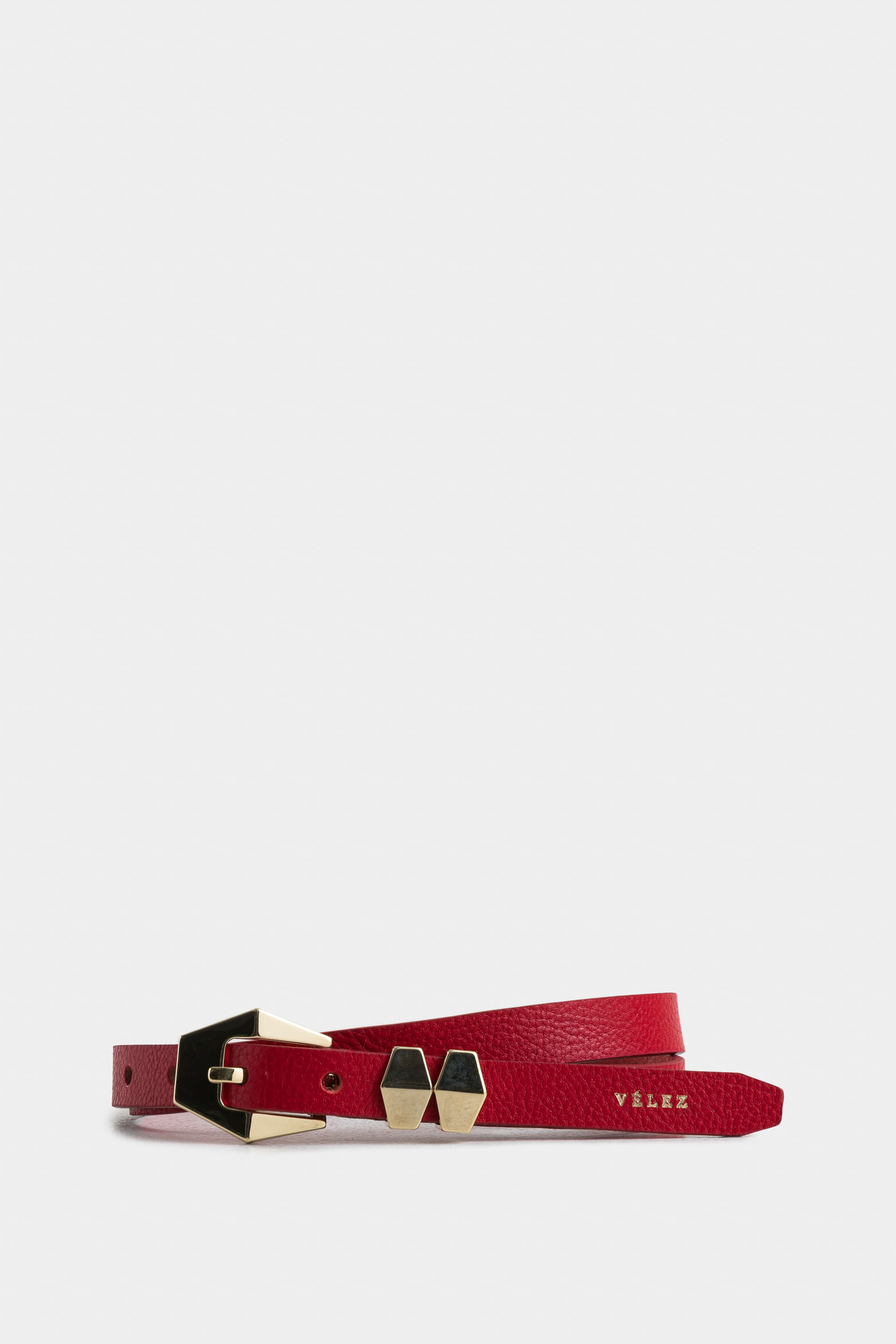 Cinturón unifaz Gardenia de cuero para mujer pasador hexagonal