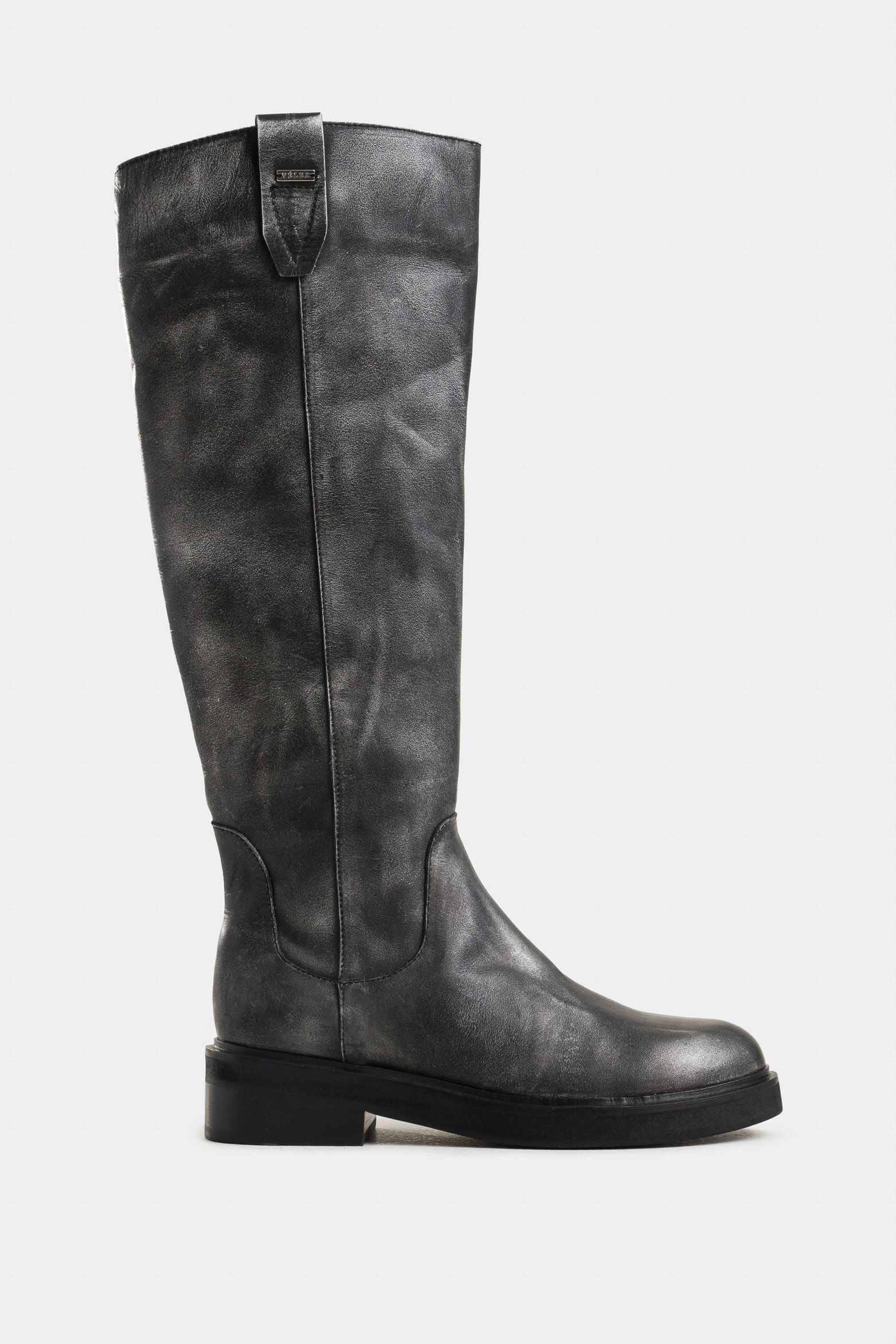 Botas tulipan de cuero brush off para mujer efecto metalizado