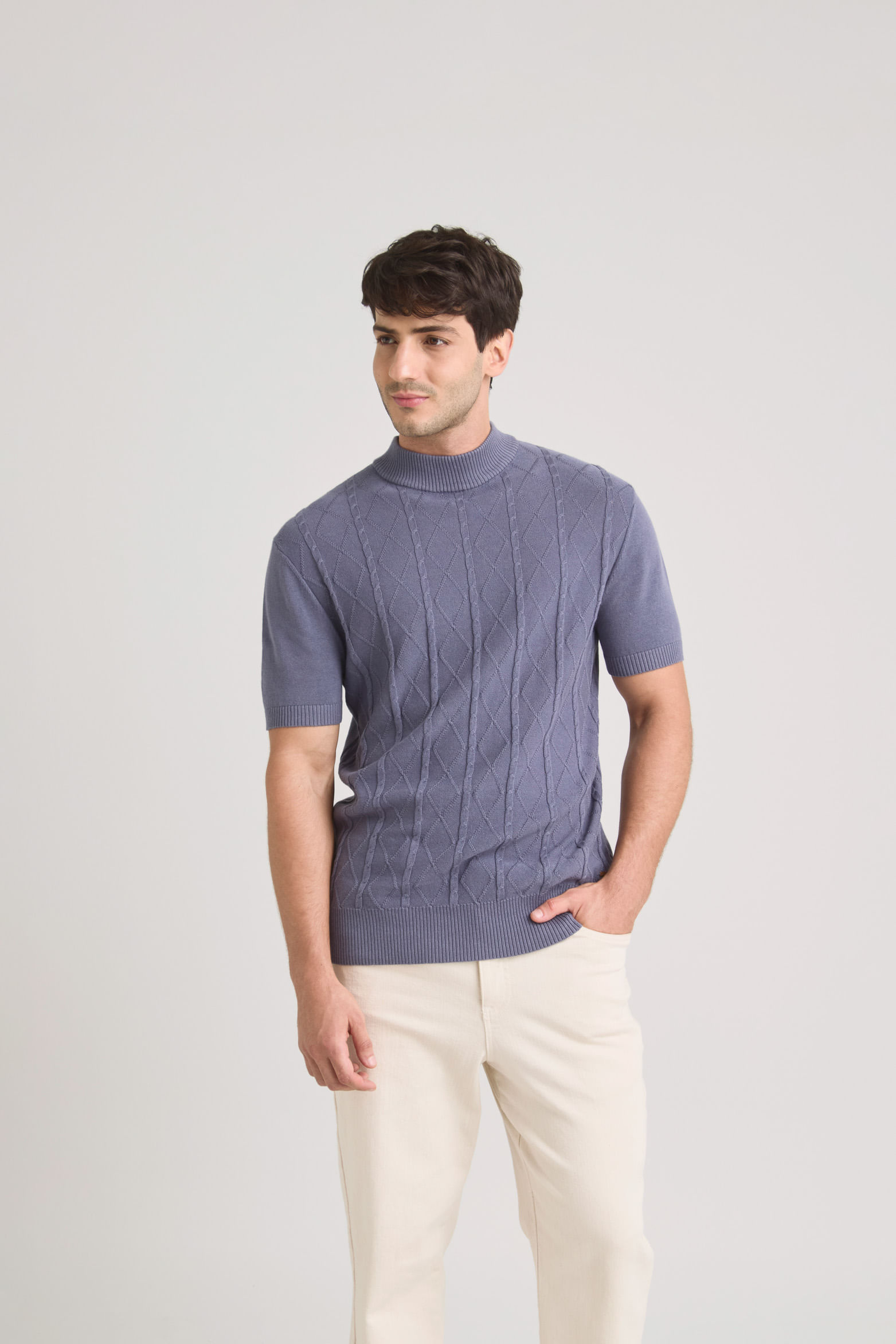 Camiseta tejida shadow para hombre figuras geométricas