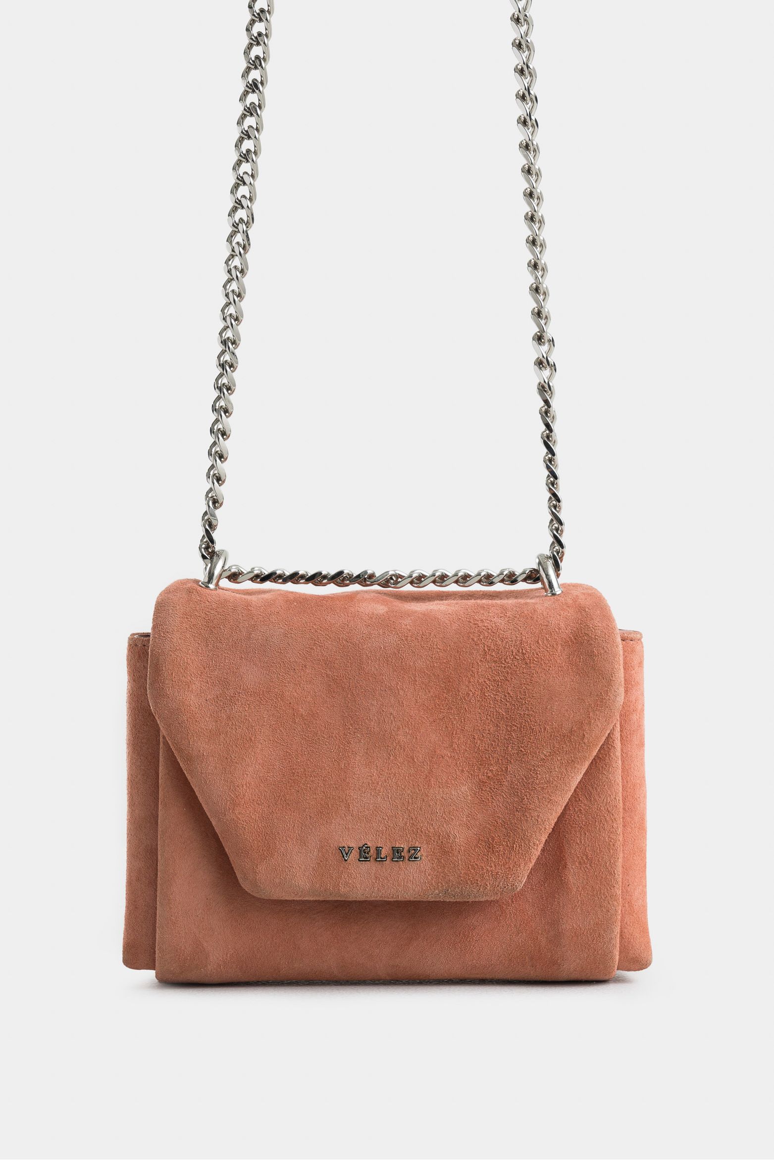 Manos libres mini lili 2.0 de cuero gamuza para mujer cadena