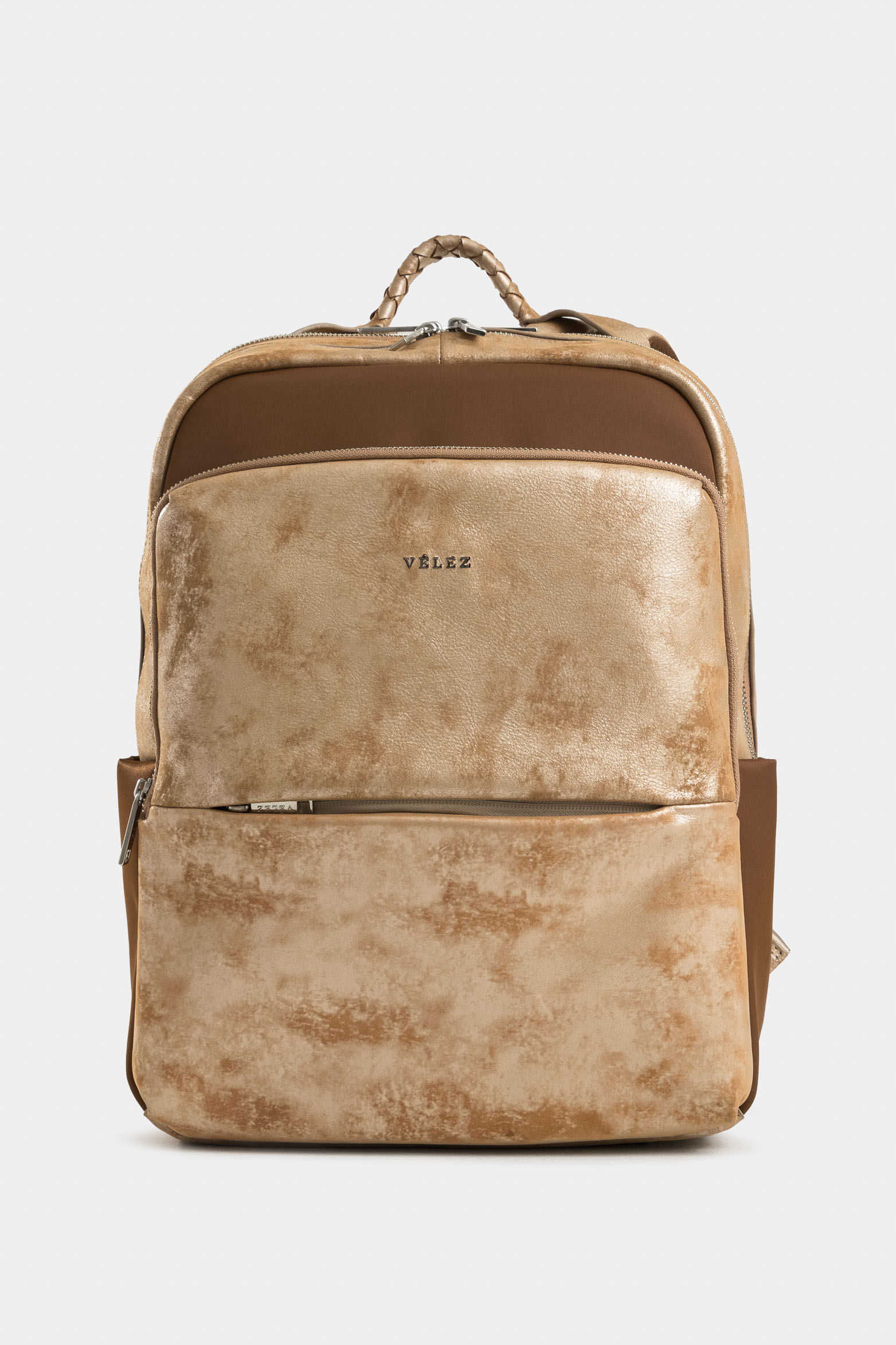 Morral ryn de cuero folia para mujer manija trenzada