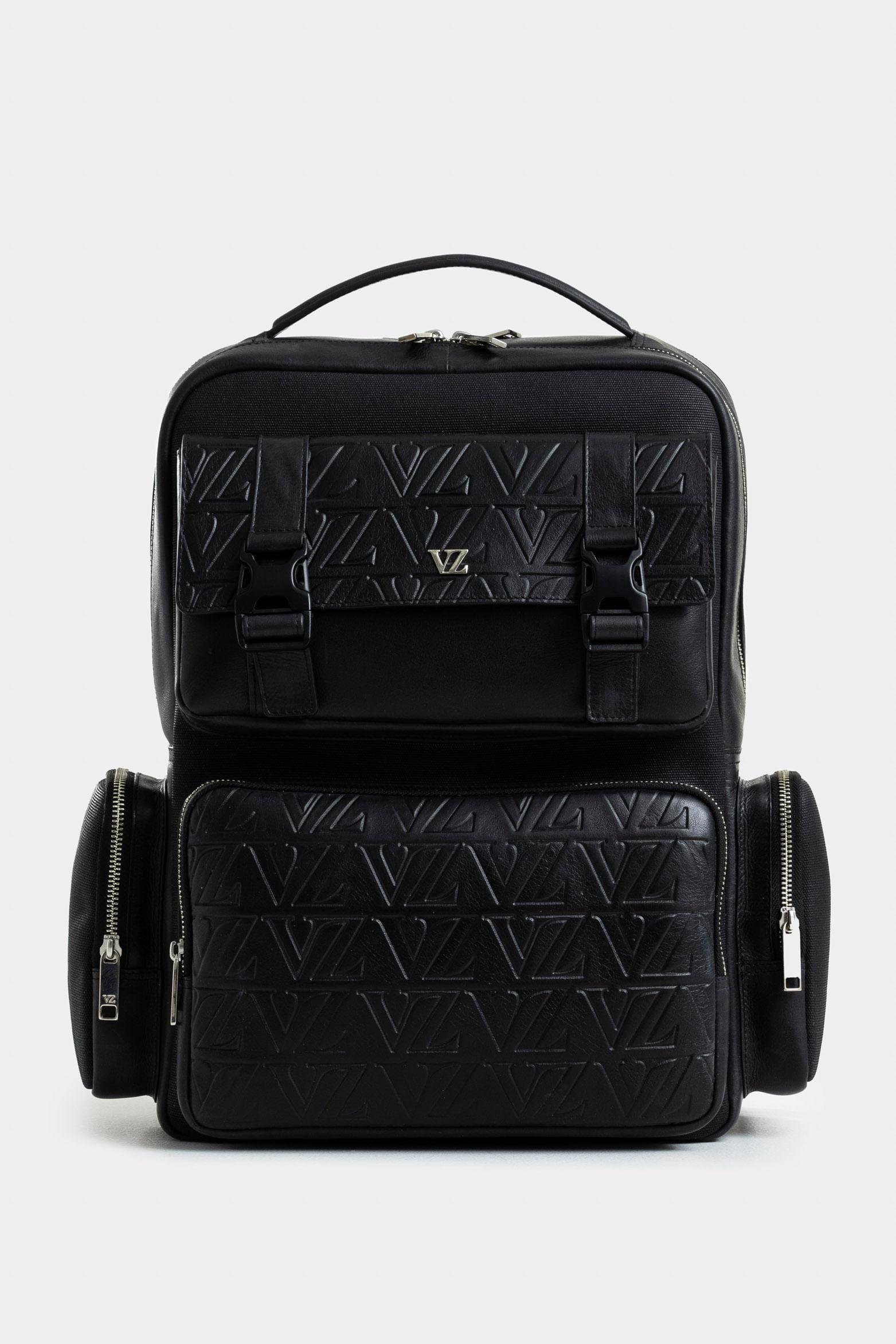 Morral print de cuero y lona para hombre monogram