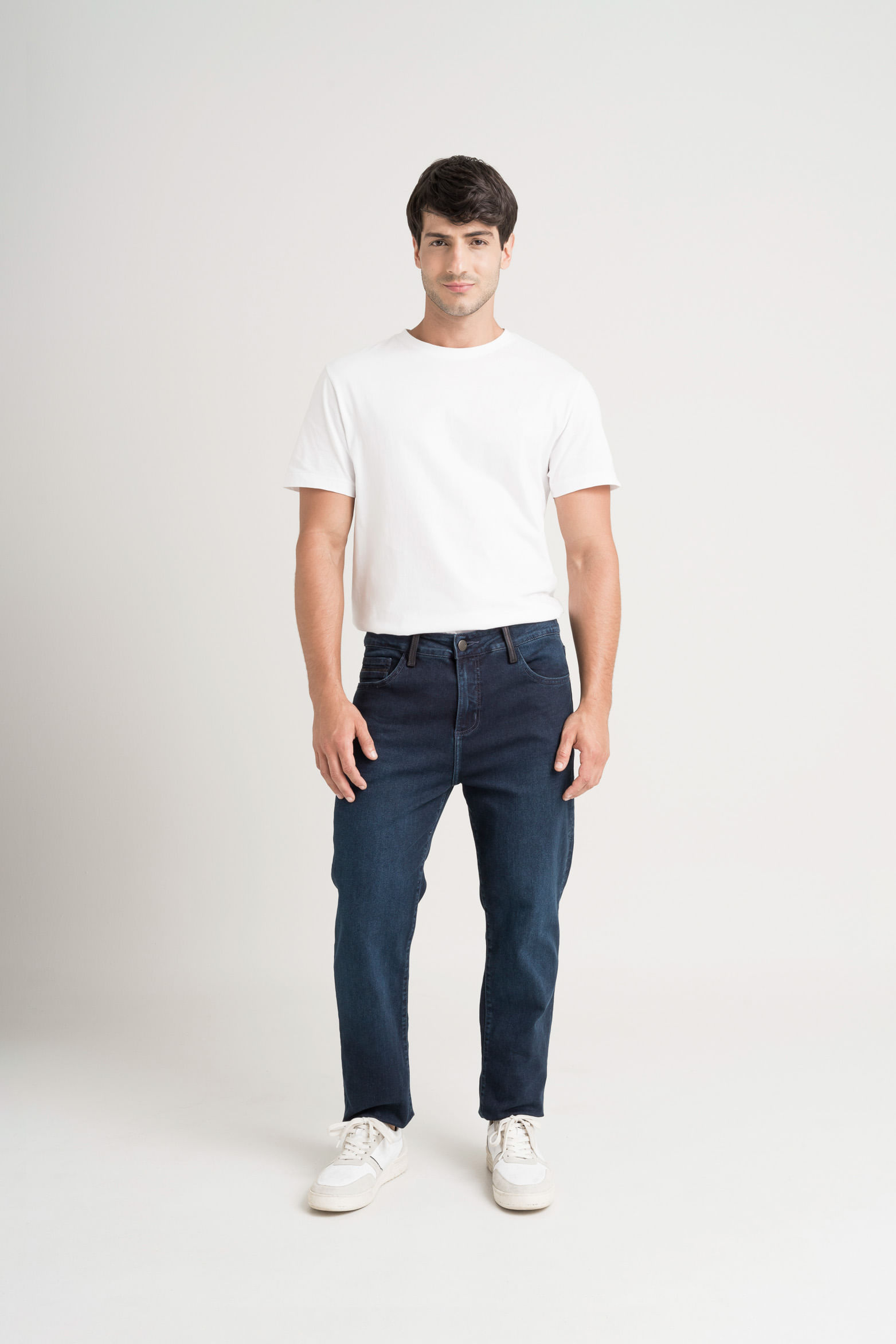 Jean niger dark blue denim para hombre bolsillo bordado