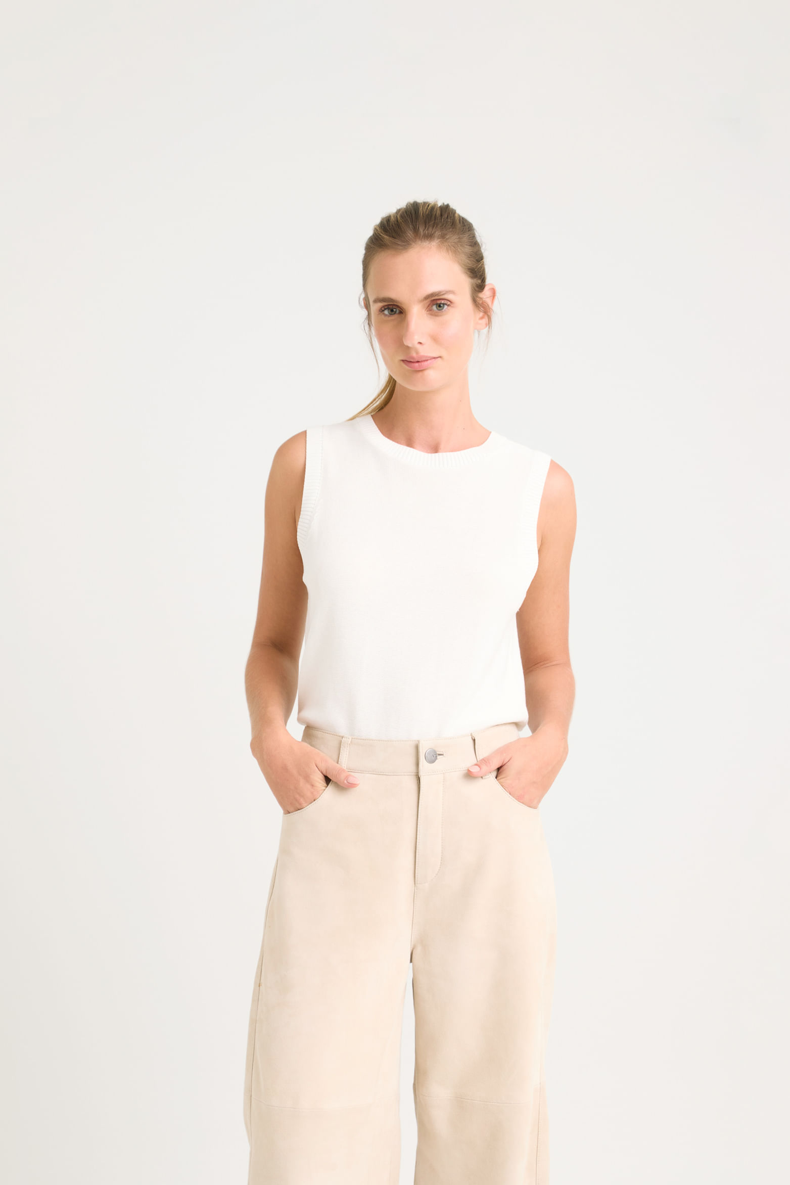 Top tejido astromelia para mujer liviano