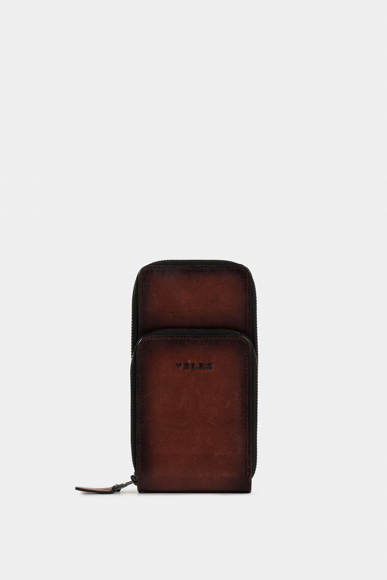 Porta celular de cuero para hombre silueta ligera
