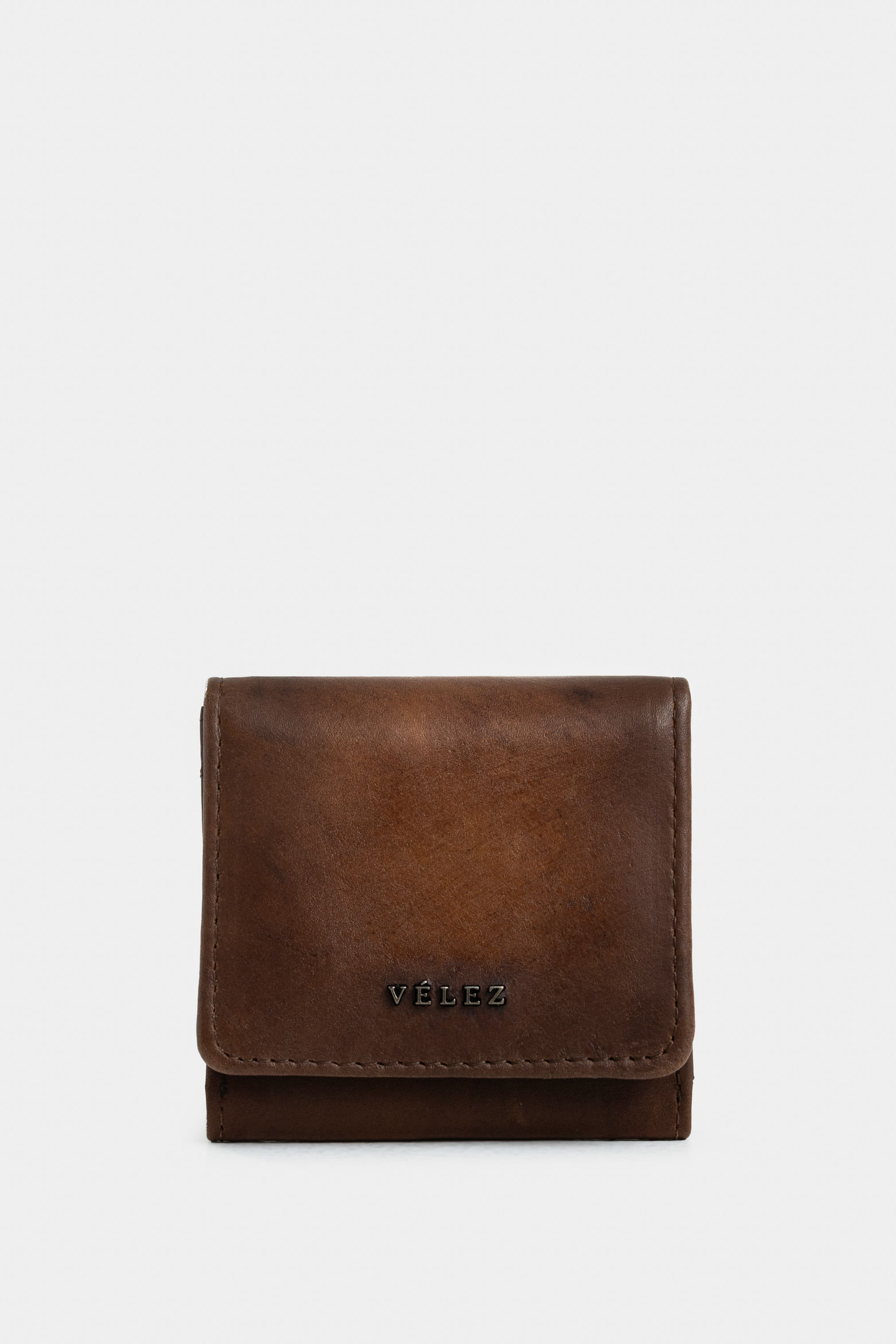 Monedero rústico de cuero para hombre con pasador