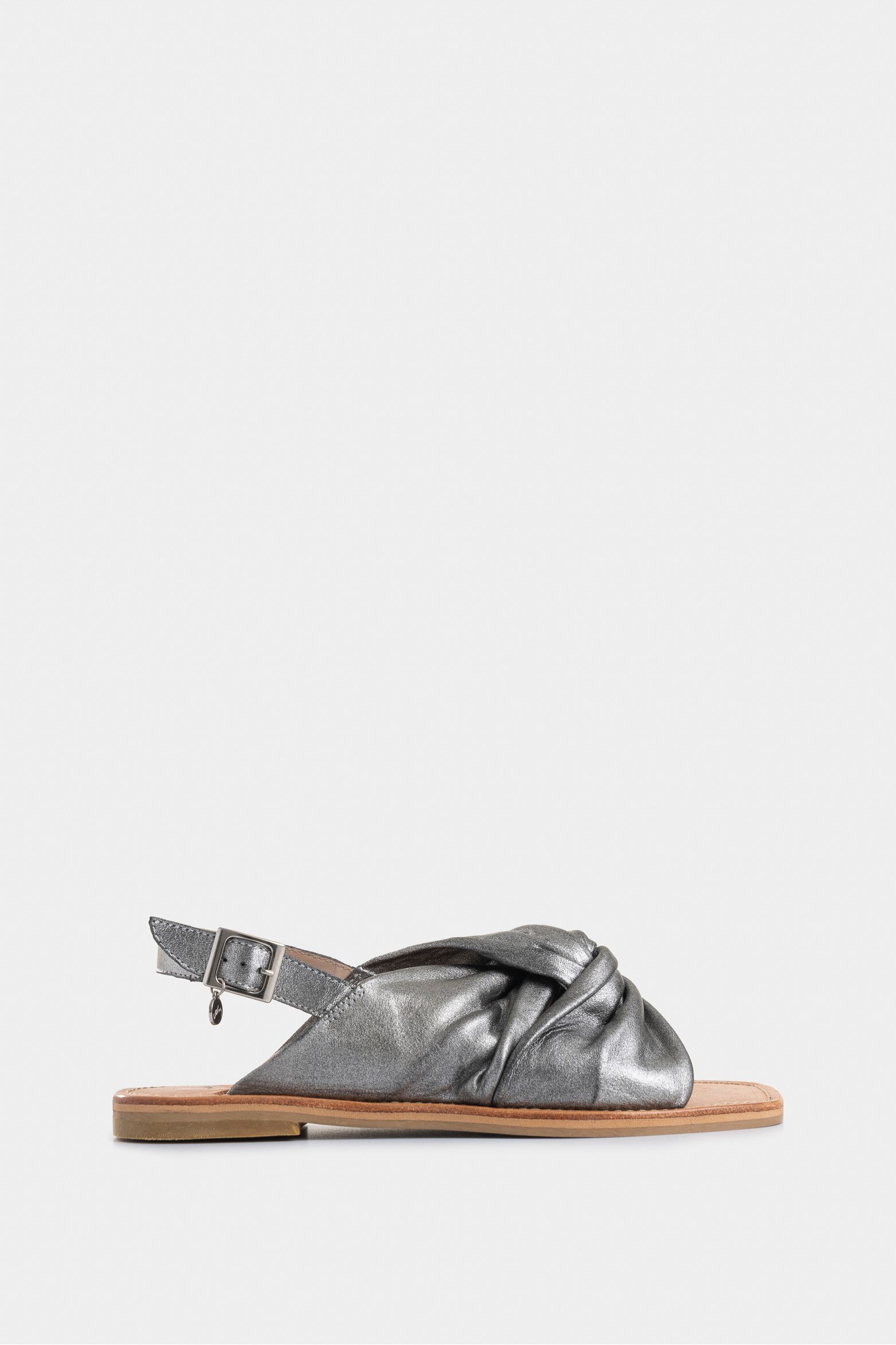 Sandalia plana liria 3 de cuero para mujer anudado