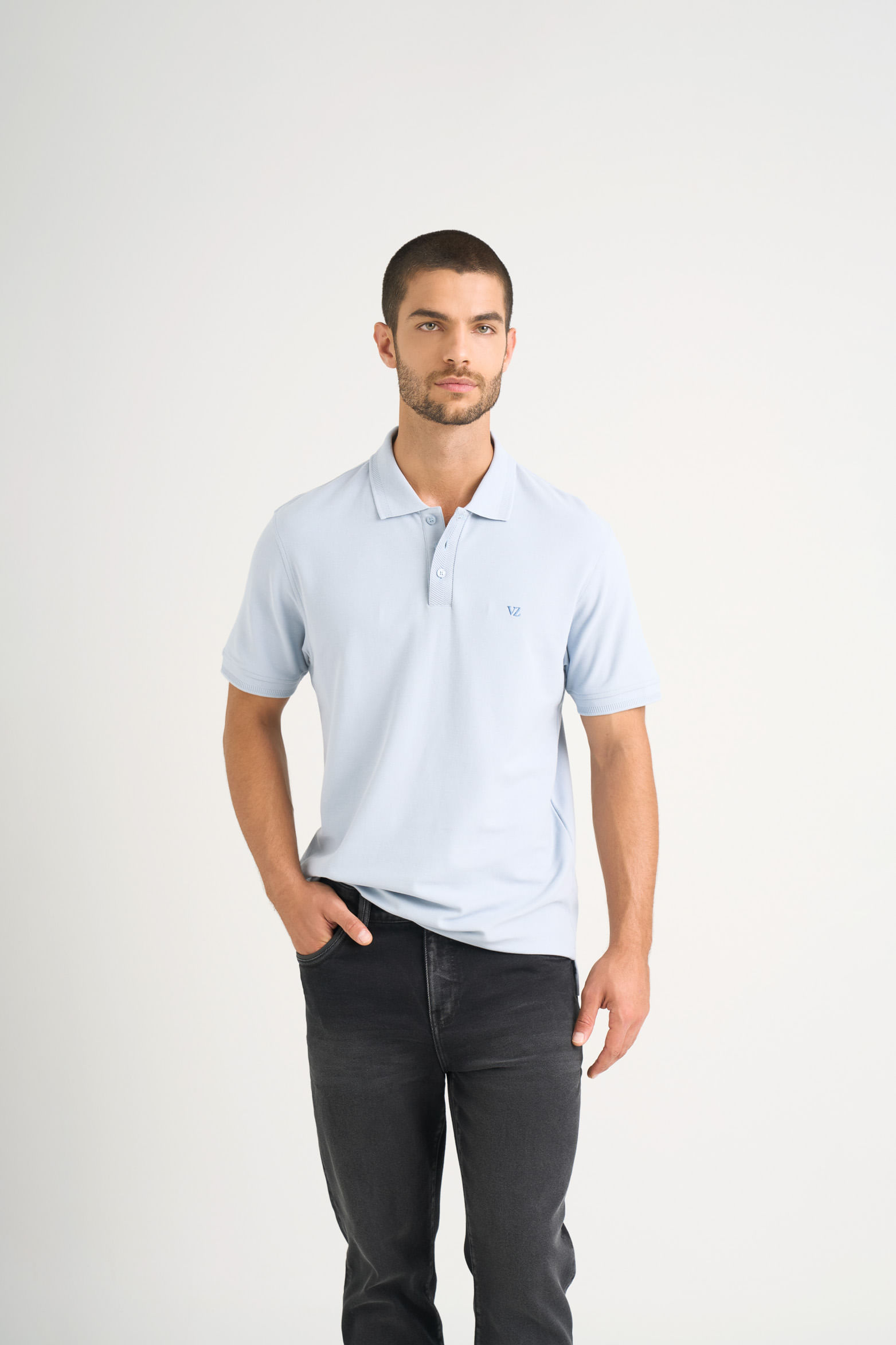 Polo para hombre semi fit detalle jacquard