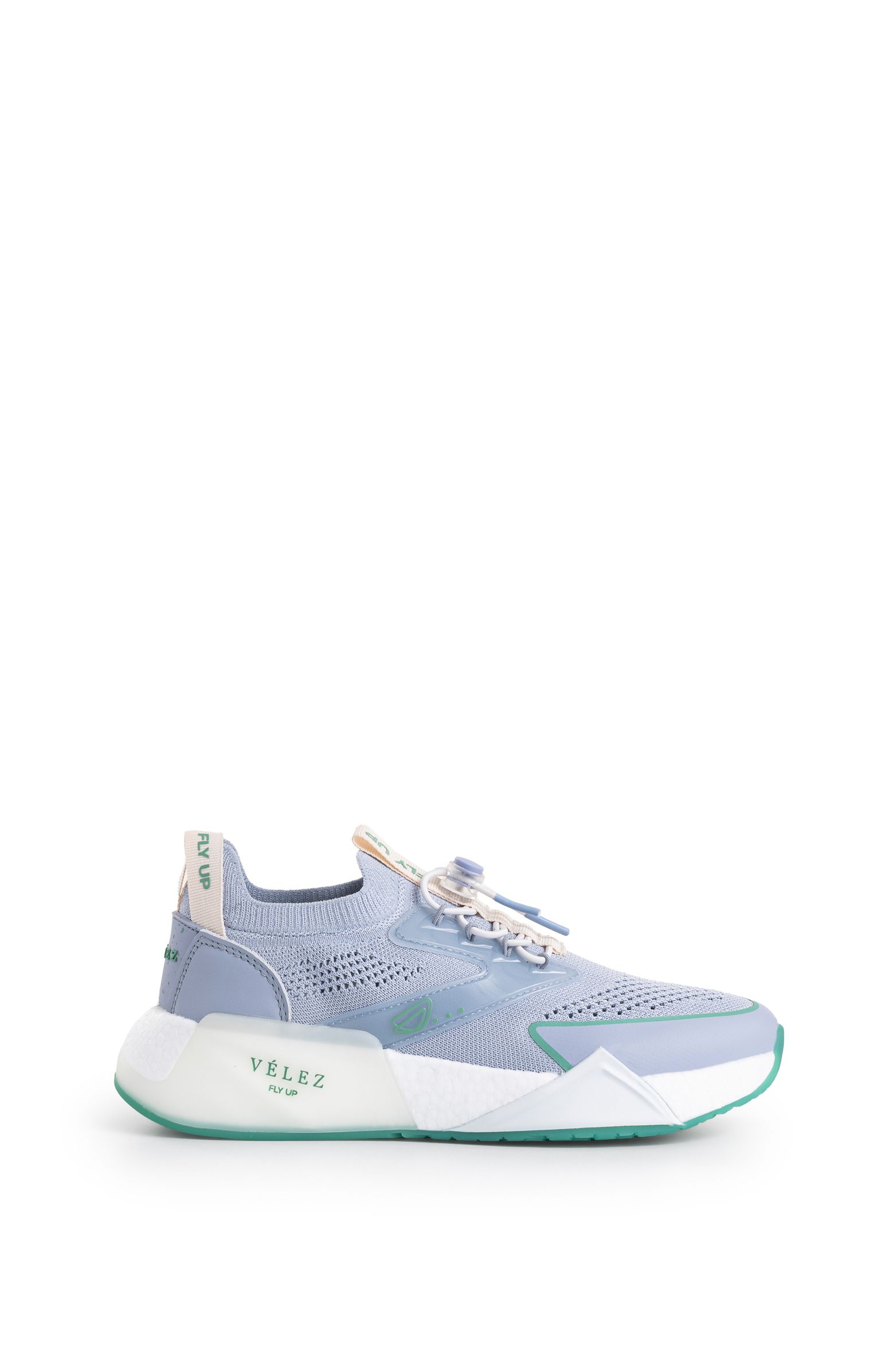 Tenis Fly Up freedom de textil y cuero para mujer detalles neón